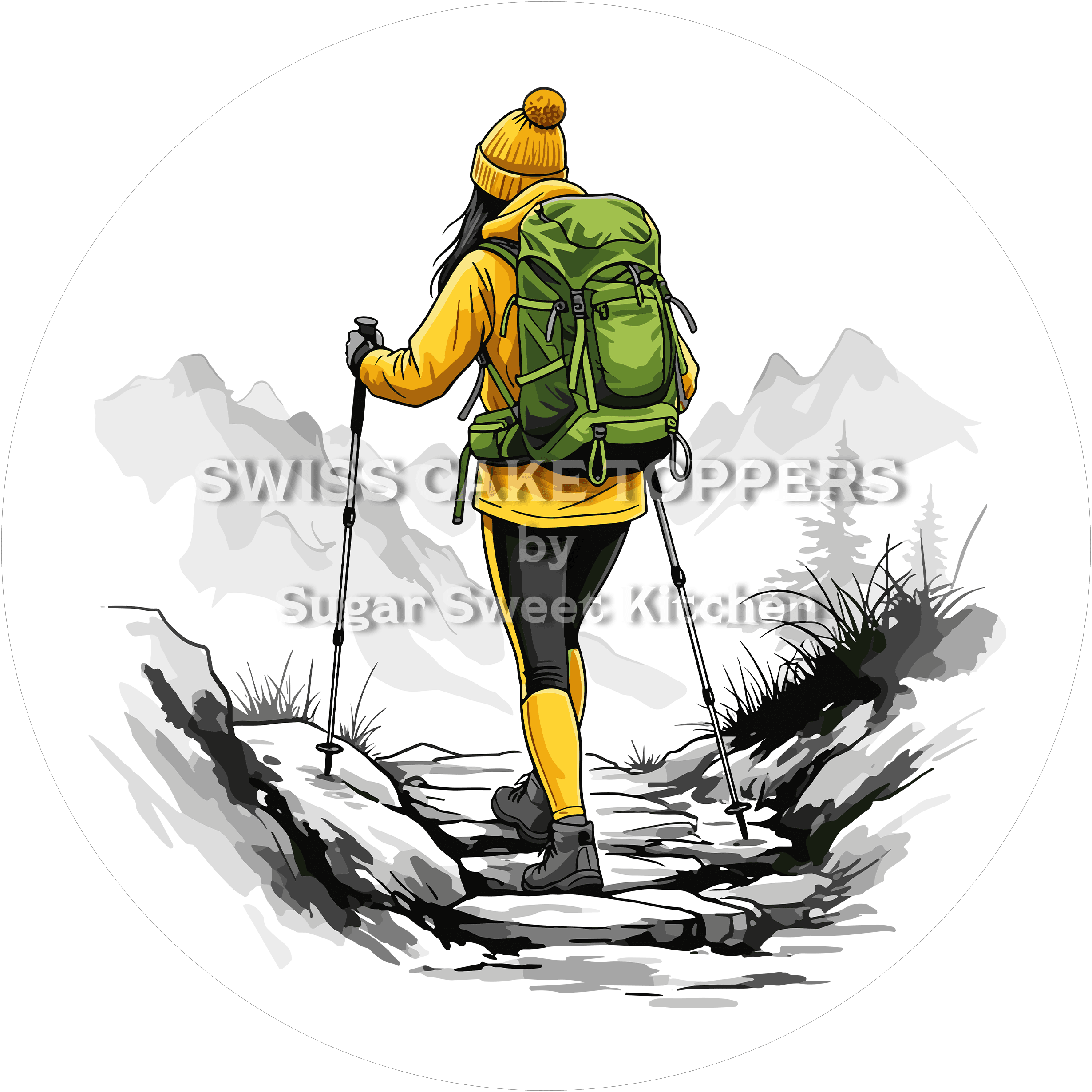 Wunderschöner Wander-Tortenaufleger5 - personalisierbar - Fondant- Torten- & Cupcakeaufleger Sugar Sweet Kitchen