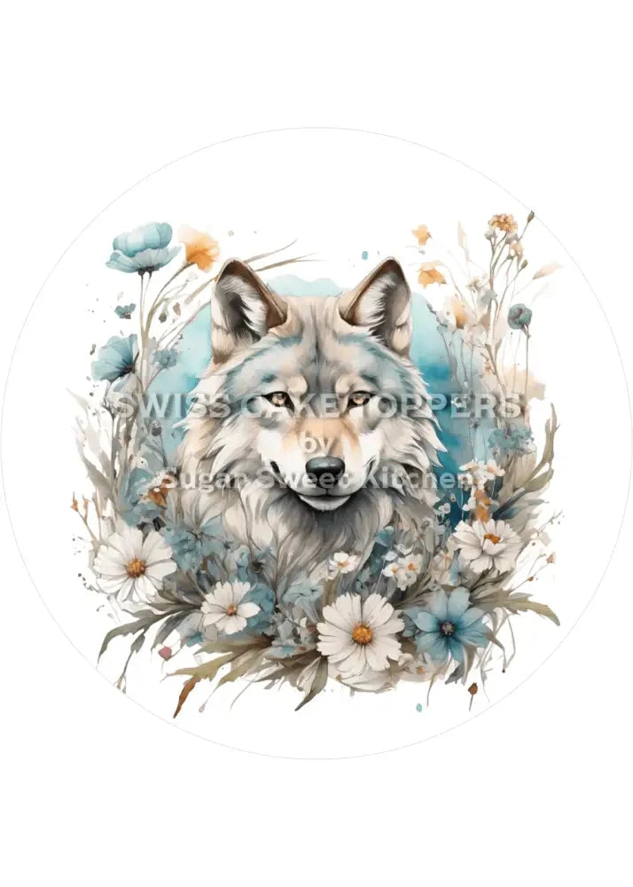 Wunderschöner Wolf-Tortenaufleger1 - personalisierbar - Fondant- Torten- & Cupcakeaufleger Sugar Sweet Kitchen