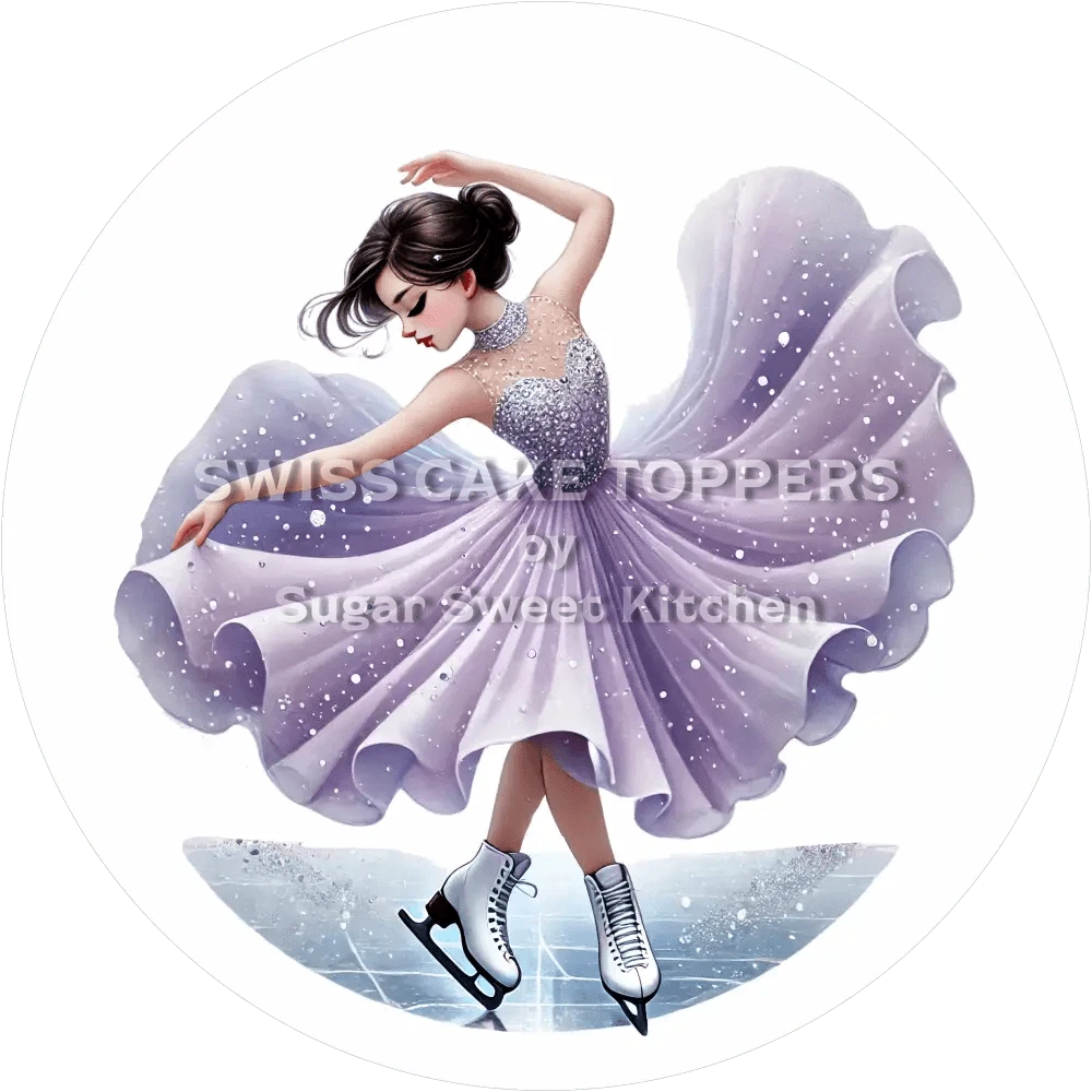 Wundervoller Eiskunstlauf-Tortenaufleger2 - personalisierbar - Fondant- Torten- & Cupcakeaufleger Sugar Sweet Kitchen