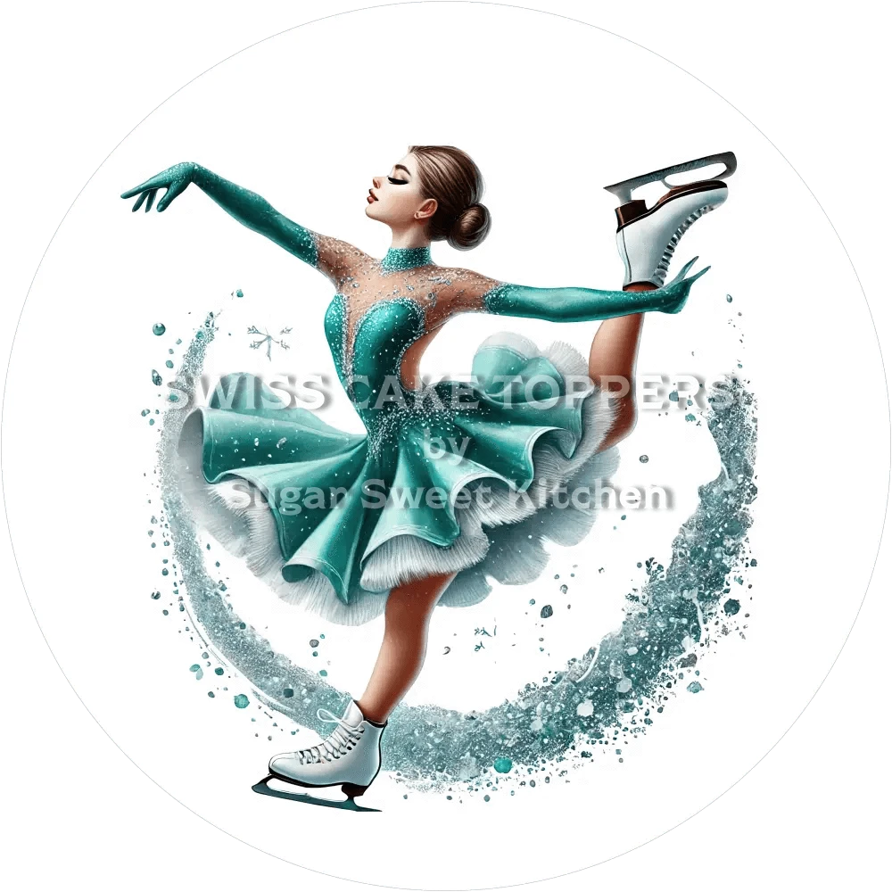 Wundervoller Eiskunstlauf-Tortenaufleger3 - personalisierbar - Fondant- Torten- & Cupcakeaufleger Sugar Sweet Kitchen