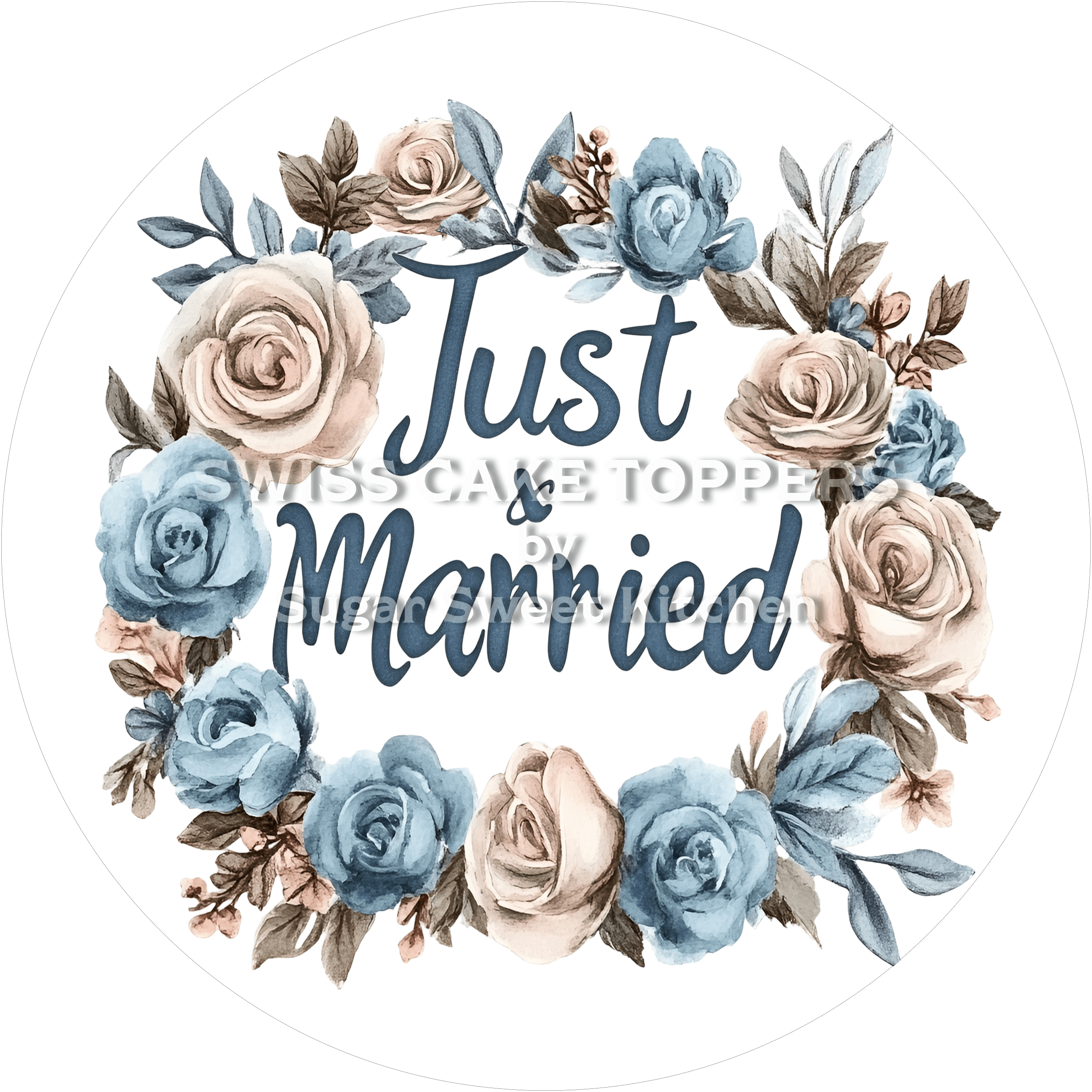 Wundervoller Hochzeits- Tortenaufleger - personalisierbar - Fondant- Torten- & Cupcakeaufleger Sugar Sweet Kitchen