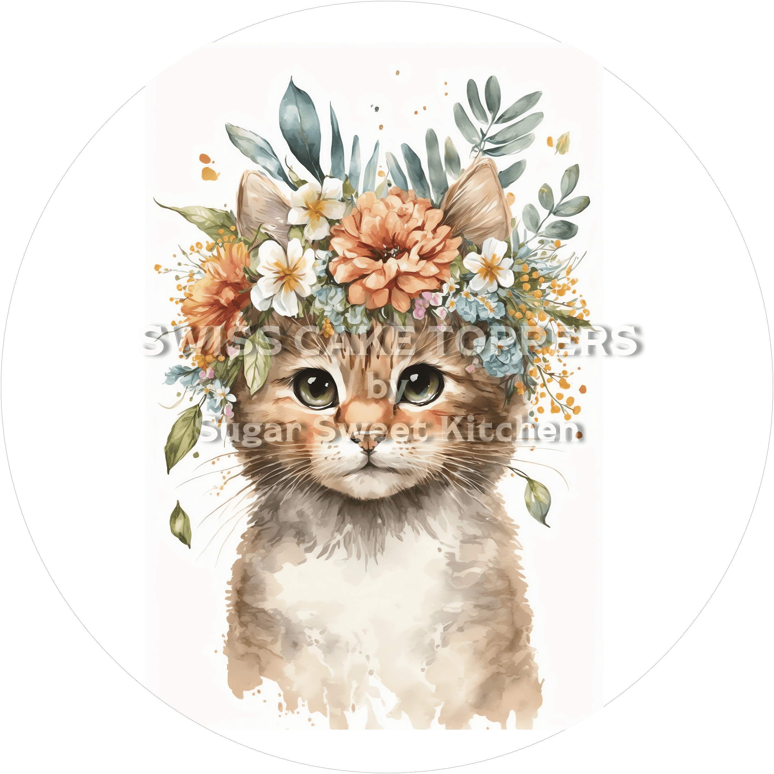 Wundervoller Katzen-Tortenaufleger16 - personalisierbar - Fondant- Torten- & Cupcakeaufleger Sugar Sweet Kitchen