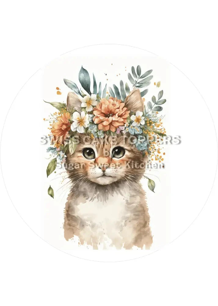 Wundervoller Katzen-Tortenaufleger16 - personalisierbar - Fondant- Torten- & Cupcakeaufleger Sugar Sweet Kitchen