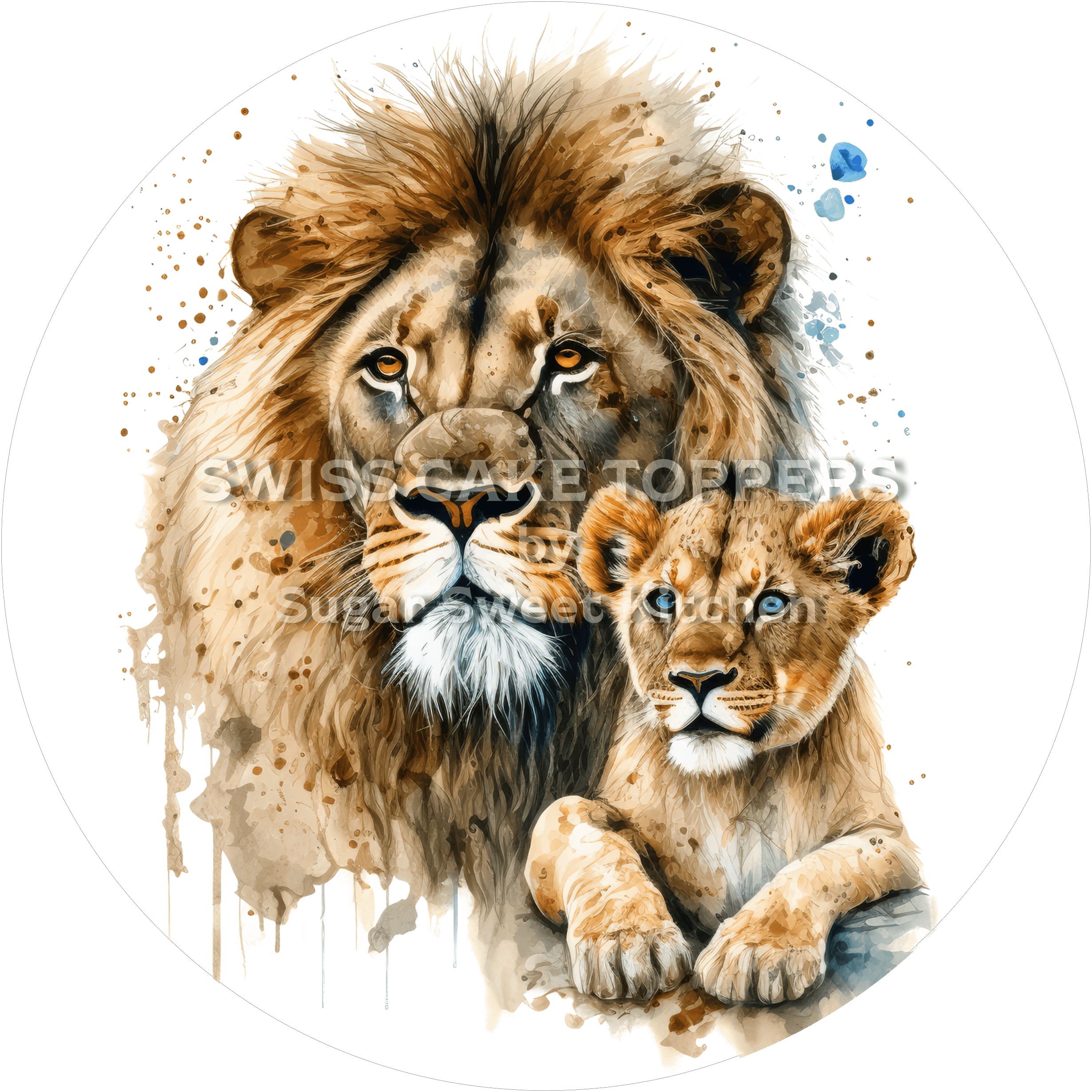 Wundervoller Löwen-Tortenaufleger3 - personalisierbar - Fondant- Torten- & Cupcakeaufleger Sugar Sweet Kitchen