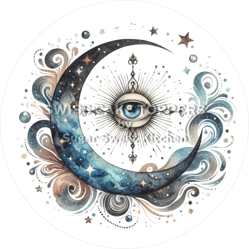 Wundervoller Mond-Tortenaufleger12 - personalisierbar - Fondant- Torten- & Cupcakeaufleger Sugar Sweet Kitchen