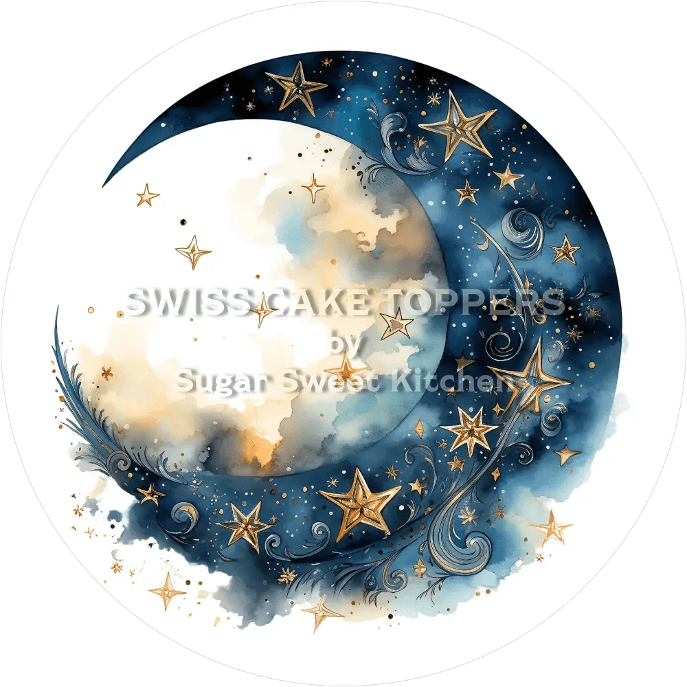 Wundervoller Mond-Tortenaufleger31 - personalisierbar - Fondant- Torten- & Cupcakeaufleger Sugar Sweet Kitchen