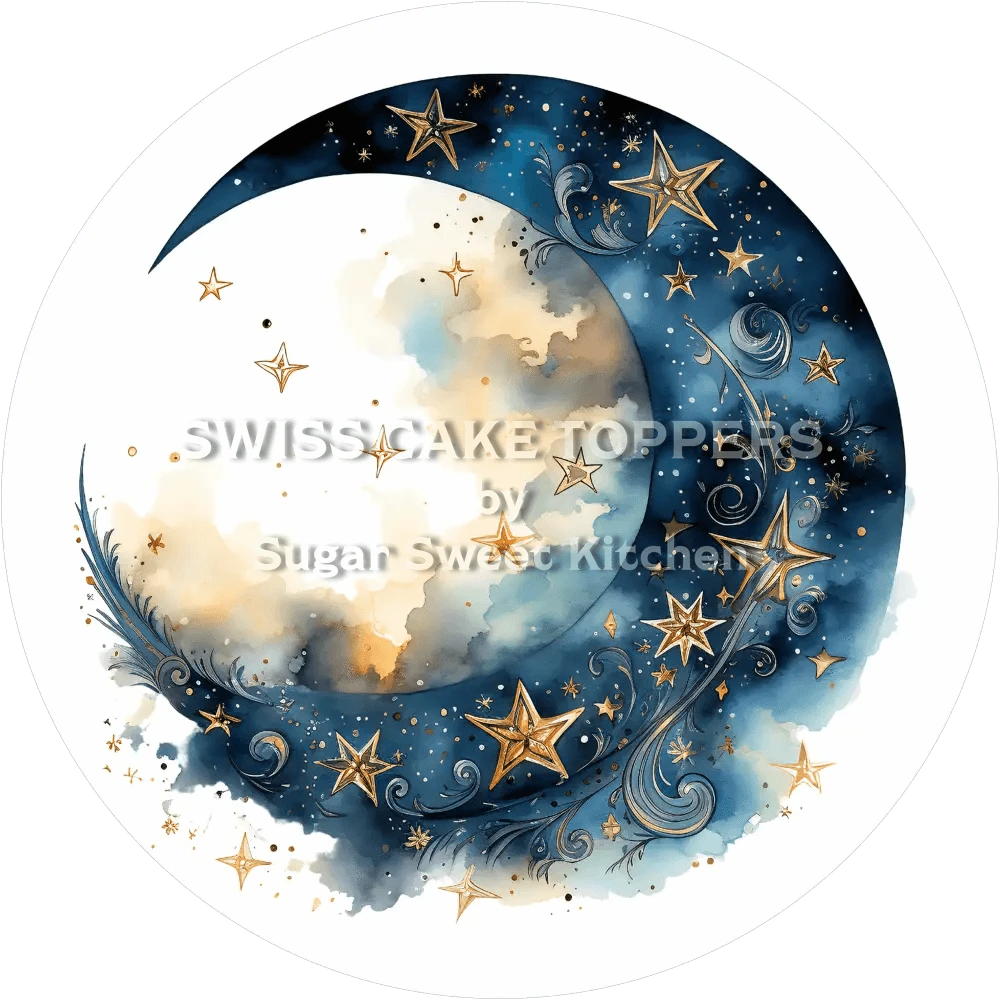 Wundervoller Mond-Tortenaufleger31 - personalisierbar - Fondant- Torten- & Cupcakeaufleger Sugar Sweet Kitchen