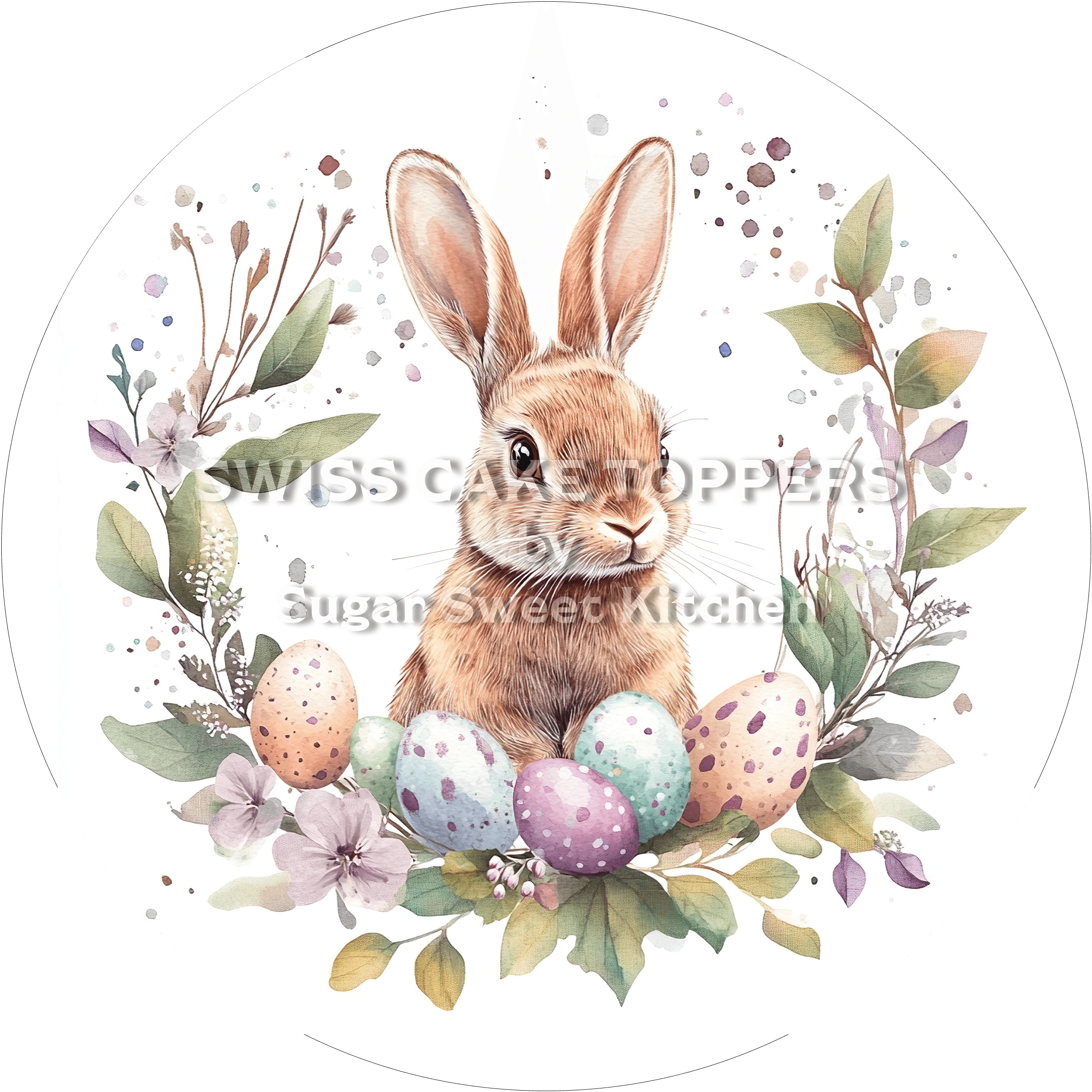 Wundervoller Oster-Tortenaufleger - personalisierbar - Fondant- Torten- & Cupcakeaufleger Sugar Sweet Kitchen