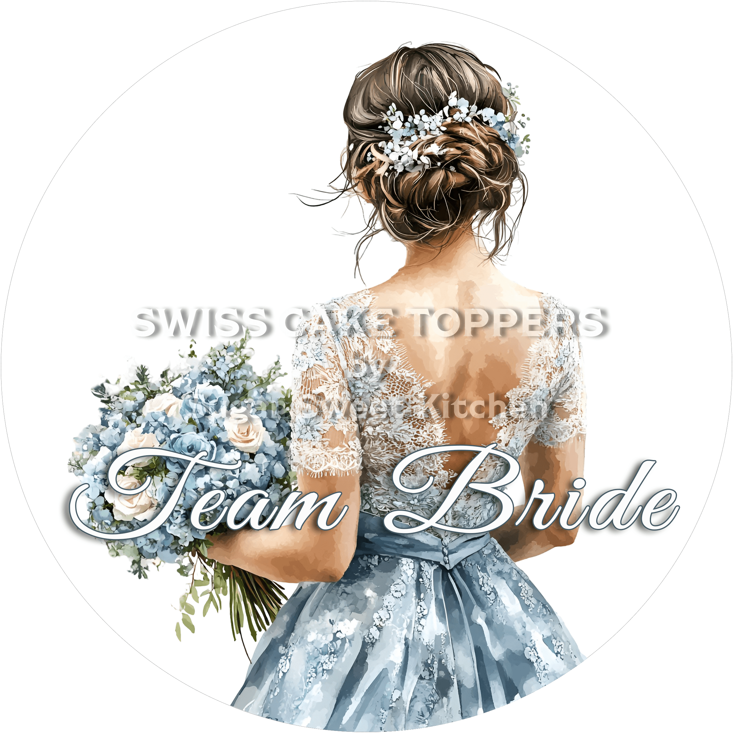 Wundervoller Team Bride Tortenaufleger - personalisierbar - Fondant- Torten- & Cupcakeaufleger Sugar Sweet Kitchen