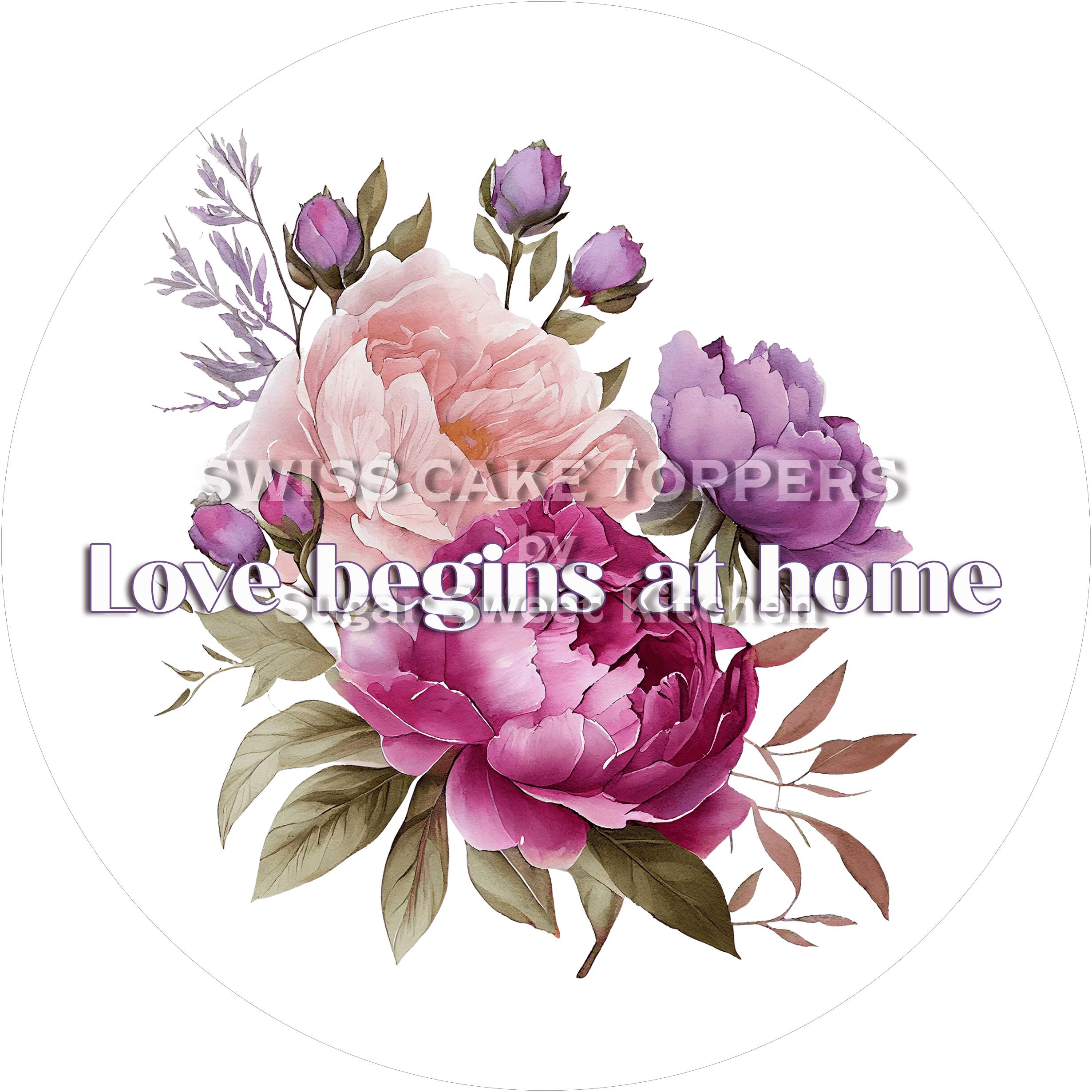 Wundervoller Tortenaufleger für die Familie - personalisierbar - Fondant- Torten- & Cupcakeaufleger Sugar Sweet Kitchen