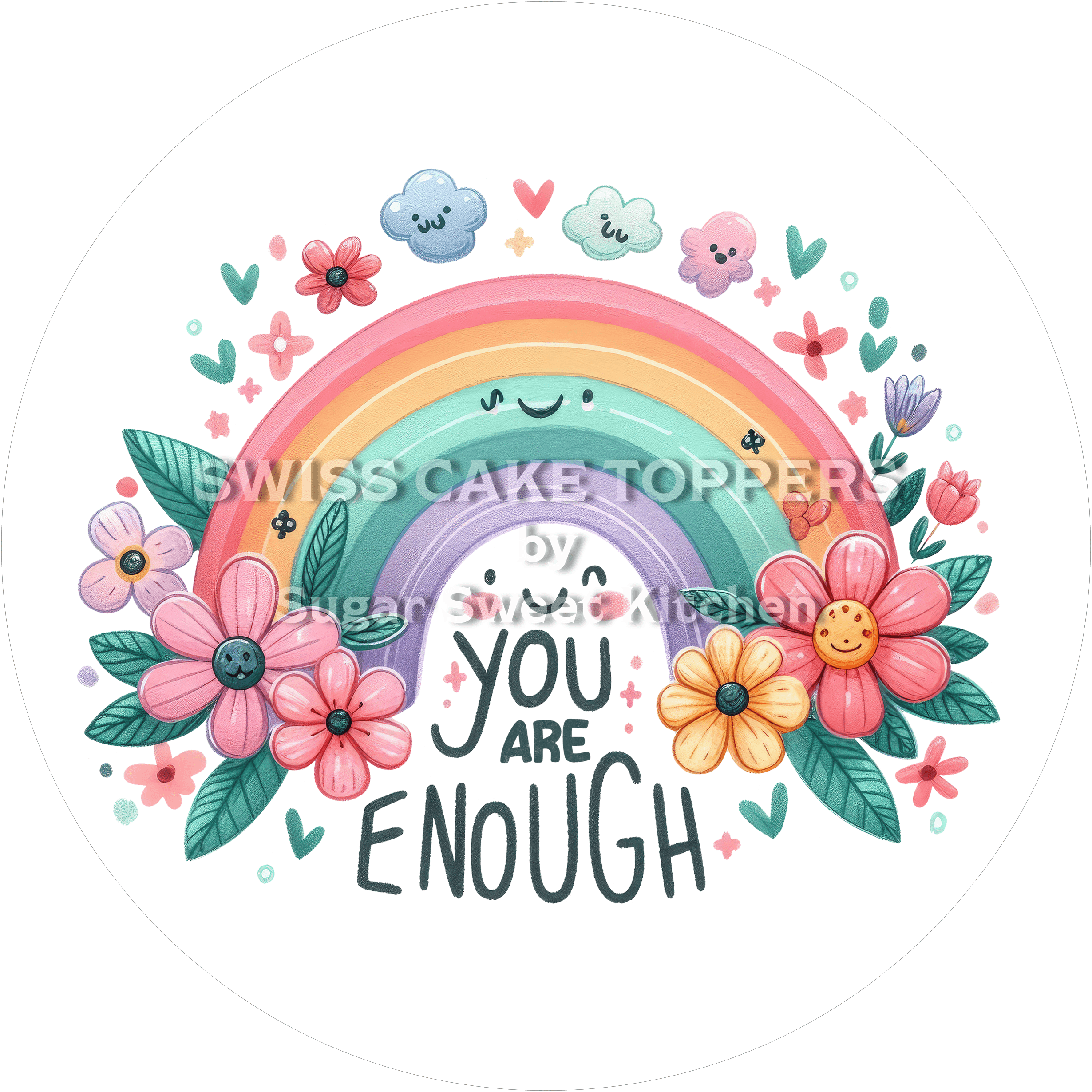 Wundervoller Tortenaufleger für süsse Botschaften1 - personalisierbar - Fondant- Torten- & Cupcakeaufleger Sugar Sweet
