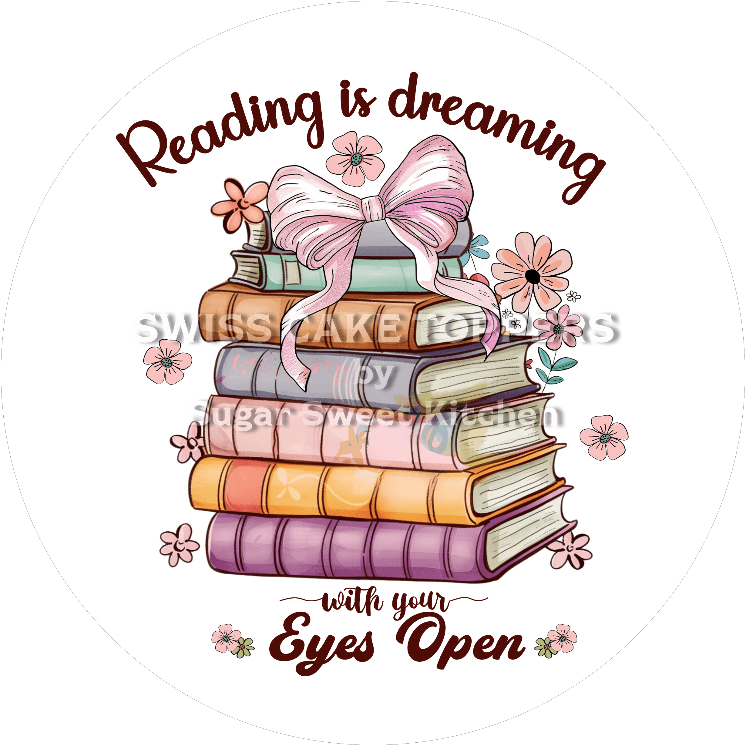 Wundervoller Tortenaufleger Lesen4 - personalisierbar - Fondant- Torten- & Cupcakeaufleger Sugar Sweet Kitchen