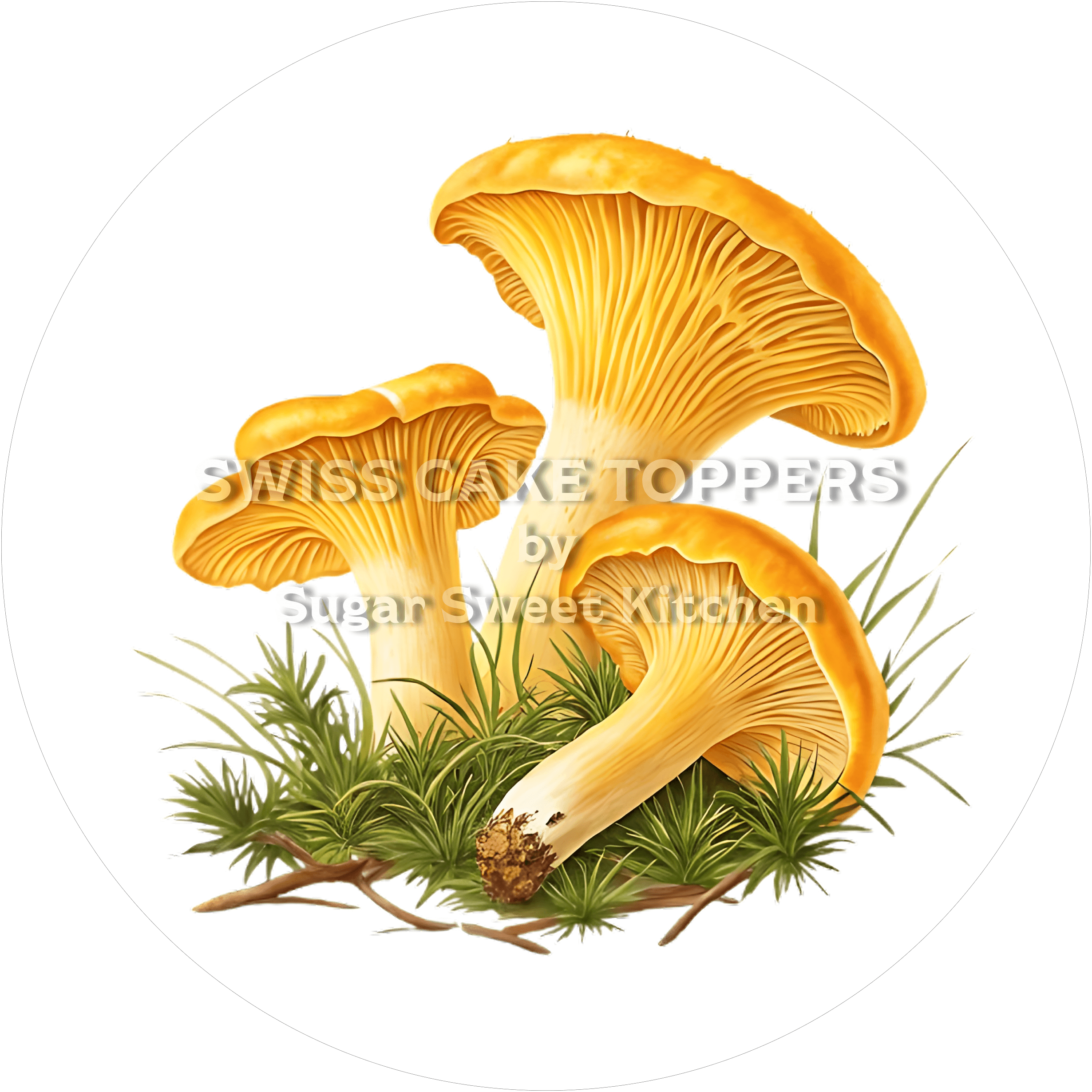 Wundervoller Tortenaufleger mit Pilzen8 - personalisierbar - Fondant- Torten- & Cupcakeaufleger Sugar Sweet Kitchen