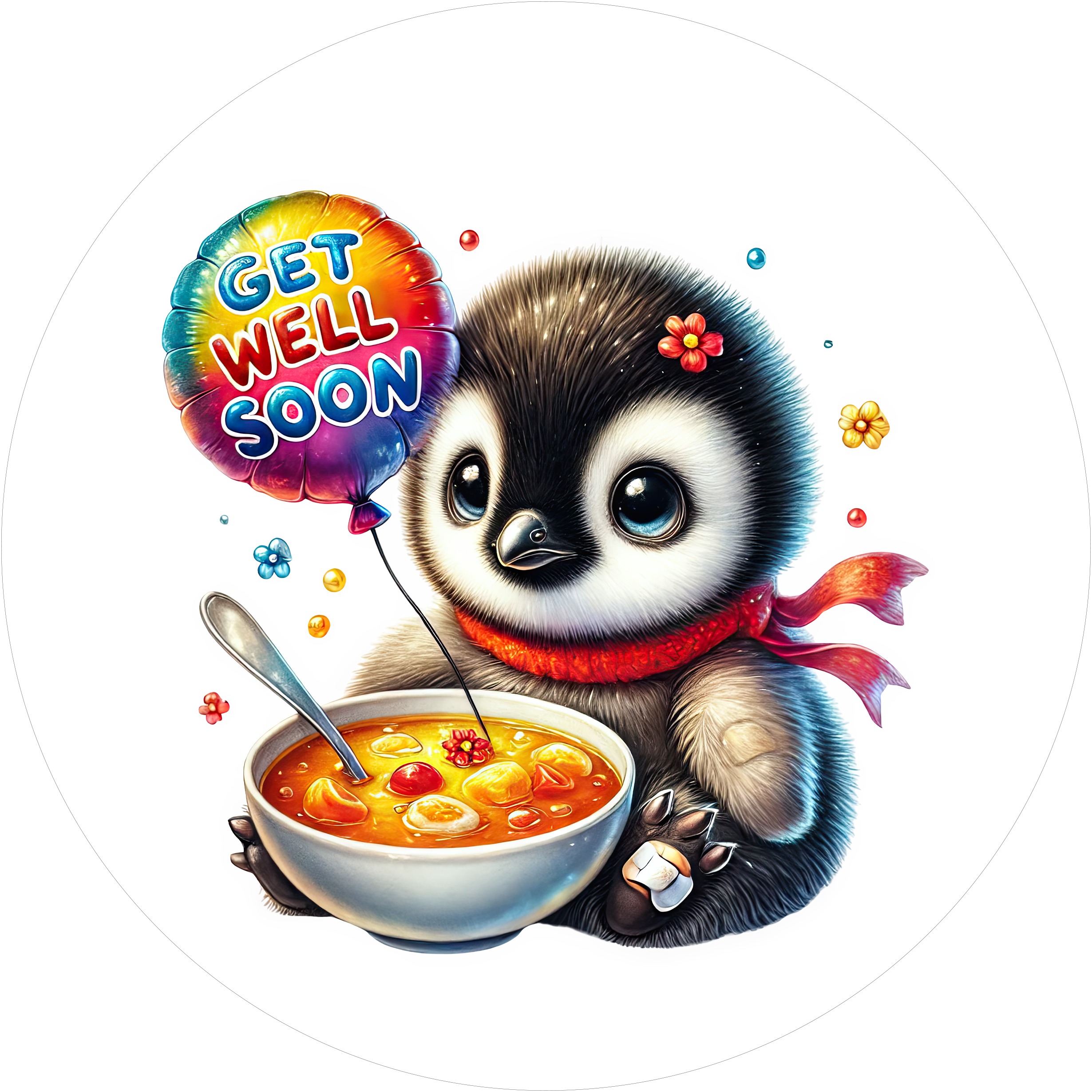 Zauberhafter Get Well Soon-Tortenaufleger 10 - personalisierbar - Fondant- Torten- & Cupcakeaufleger Sugar Sweet Kitchen