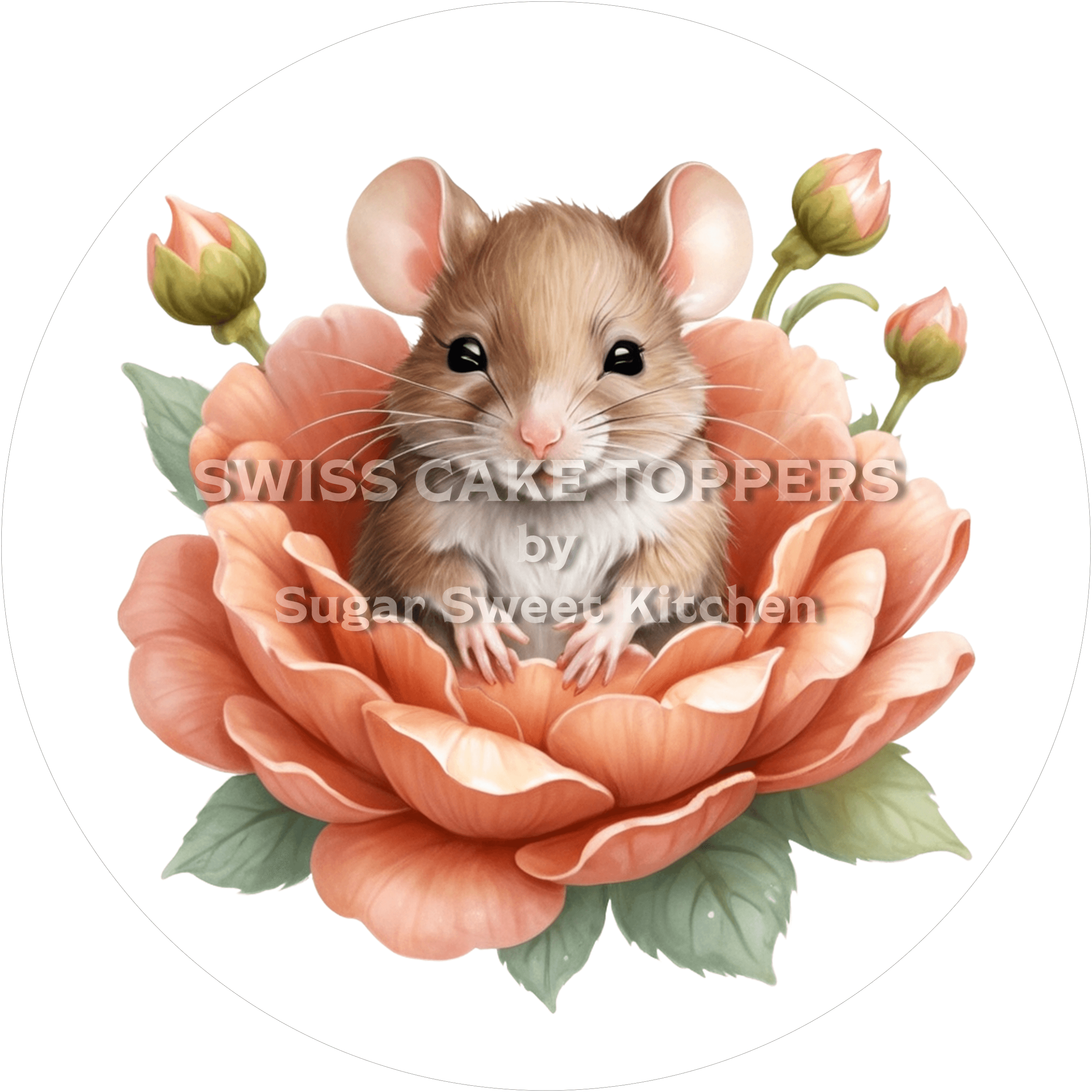 Zauberhafter Maus-Tortenaufleger3 - personalisierbar - Fondant- Torten- & Cupcakeaufleger Sugar Sweet Kitchen