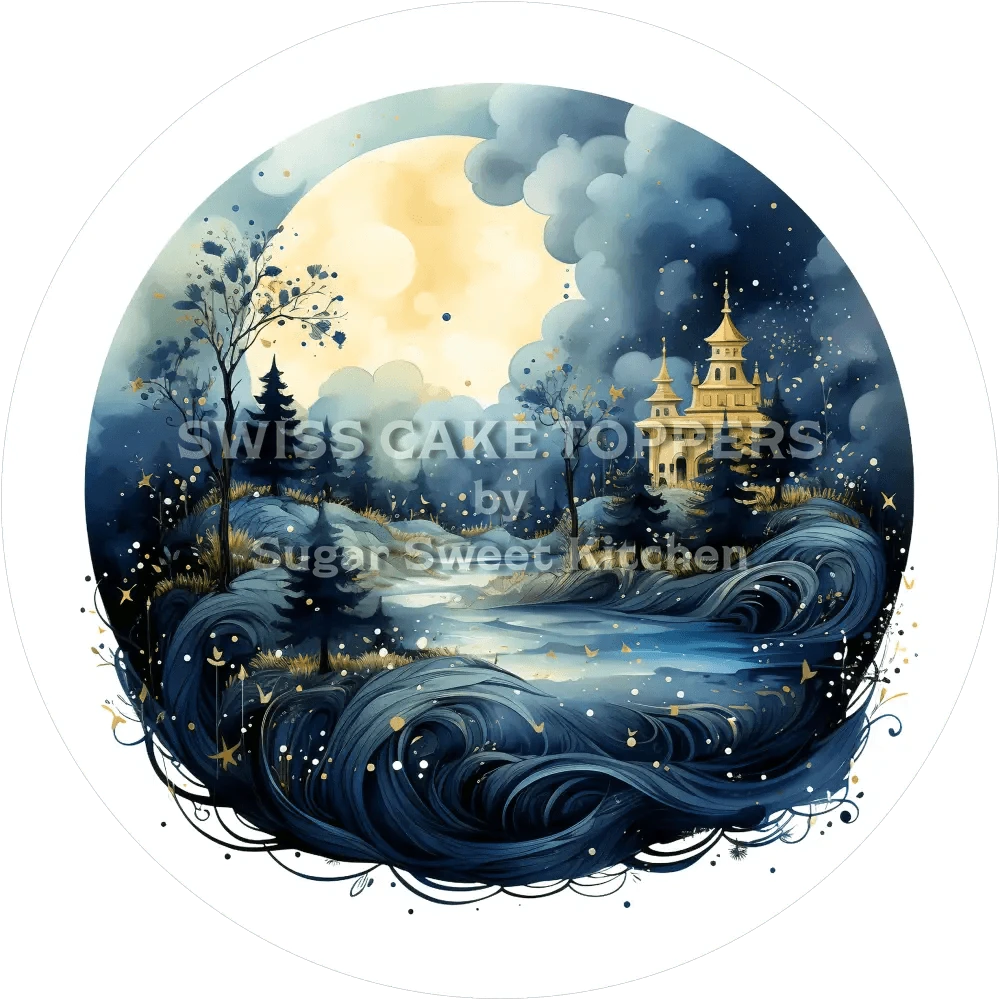 Zauberhafter Mond-Tortenaufleger2 - personalisierbar - Fondant- Torten- & Cupcakeaufleger Sugar Sweet Kitchen
