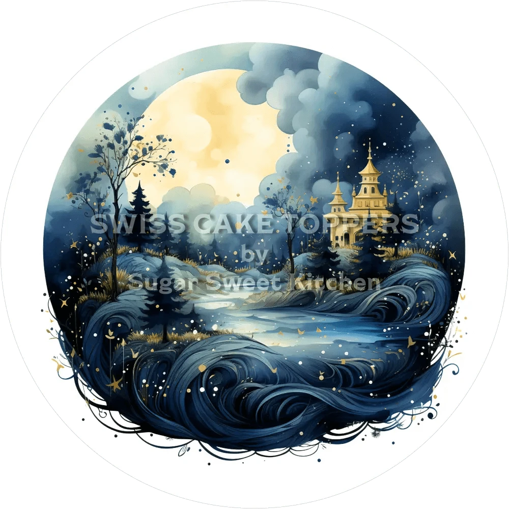 Zauberhafter Mond-Tortenaufleger2 - personalisierbar - Fondant- Torten- & Cupcakeaufleger Sugar Sweet Kitchen