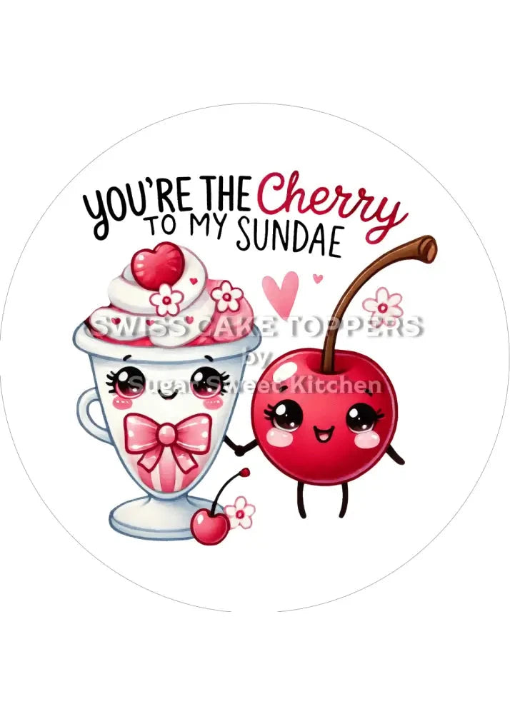 Zauberhafter Valentins- Tortenaufleger LV4 - personalisierbar - Fondant- Torten- & Cupcakeaufleger Sugar Sweet Kitchen