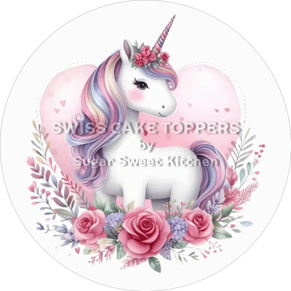 Zauberhaftes Einhorn-Tortenaufleger21 - personalisierbar - Fondant- Torten- & Cupcakeaufleger Sugar Sweet Kitchen