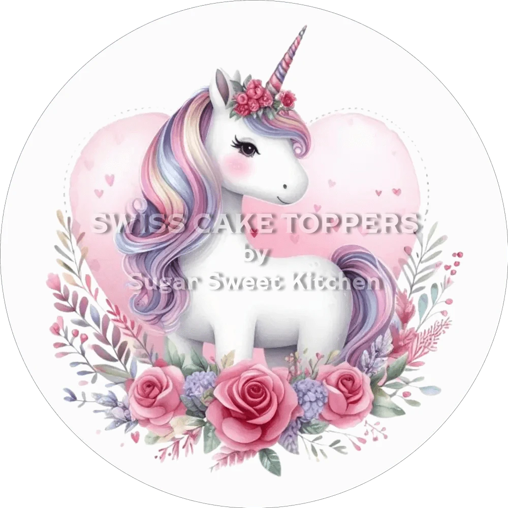 Zauberhaftes Einhorn-Tortenaufleger21 - personalisierbar - Fondant- Torten- & Cupcakeaufleger Sugar Sweet Kitchen