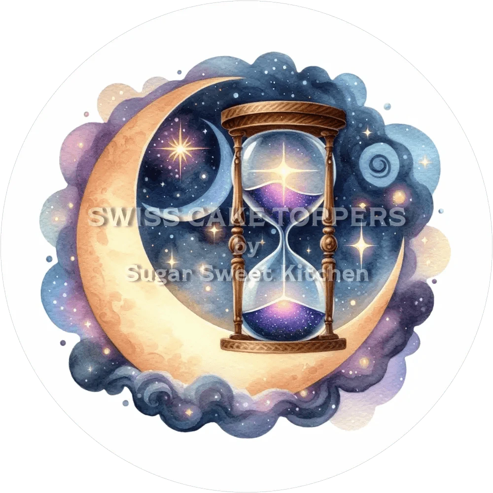 Zeitloser Mond-Tortenaufleger5 - personalisierbar - Fondant- Torten- & Cupcakeaufleger Sugar Sweet Kitchen