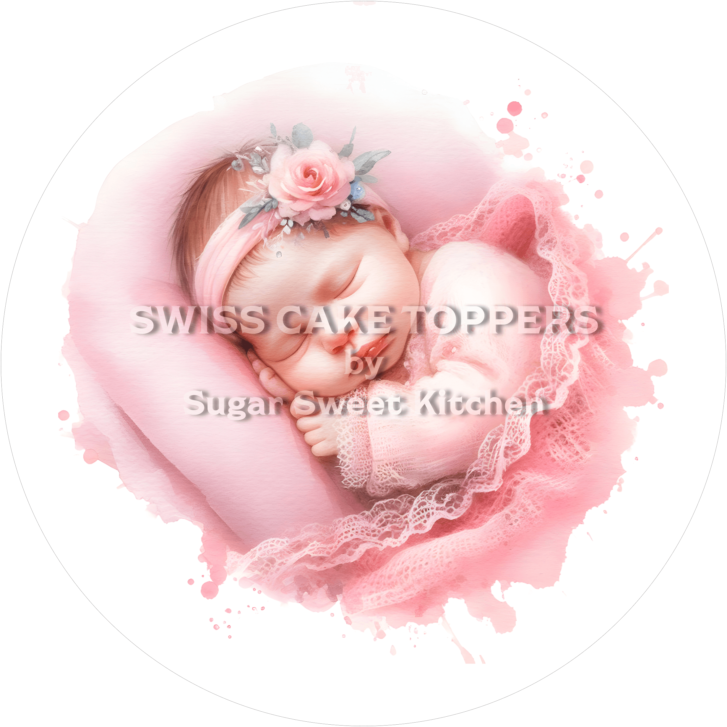 Zuckersüsser Tortenaufleger - It’s a Girl6 - personalisierbar - Fondant- Torten- & Cupcakeaufleger Sugar Sweet Kitchen