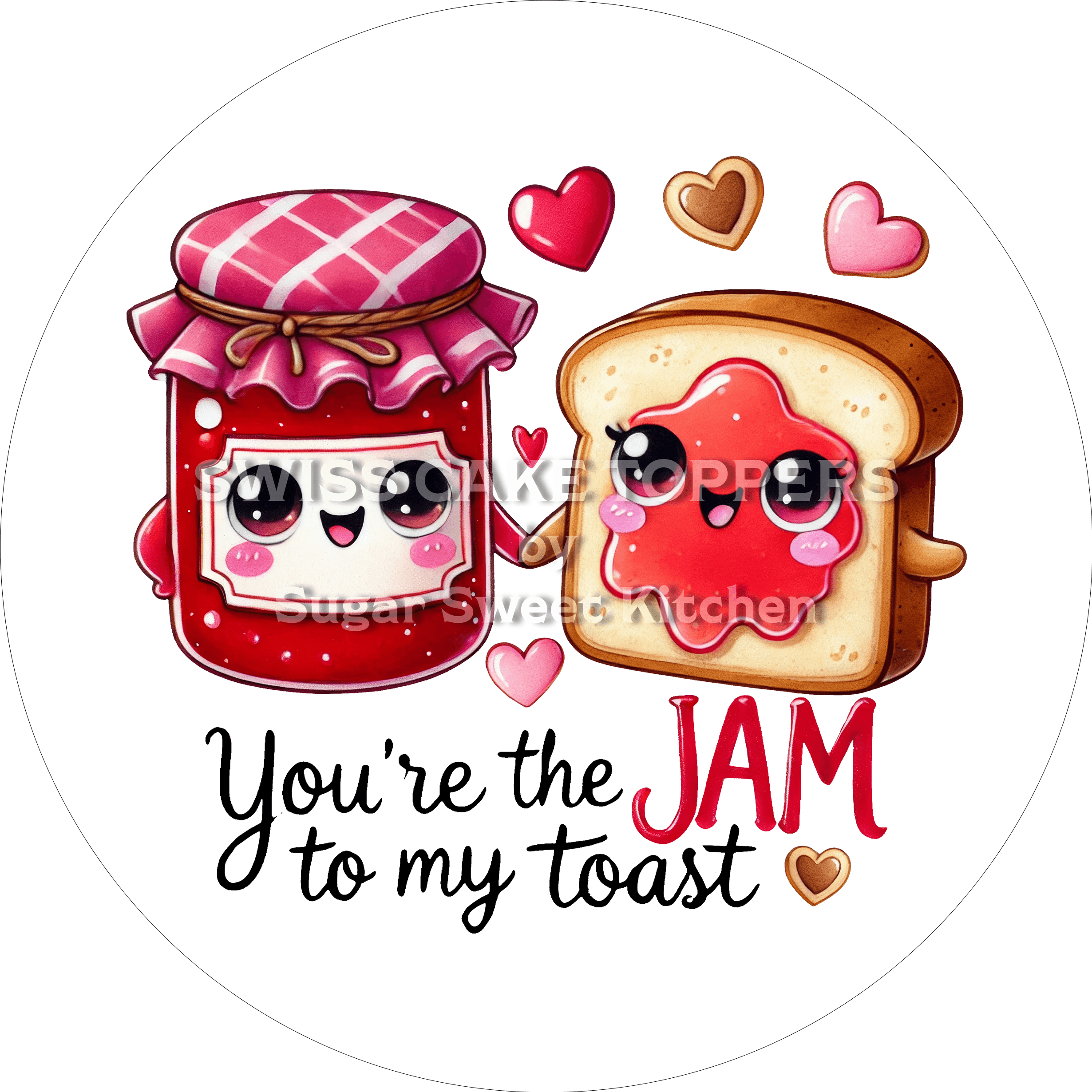 Zuckersüsser Valentins- Tortenaufleger LV13 - personalisierbar - Fondant- Torten- & Cupcakeaufleger Sugar Sweet Kitchen