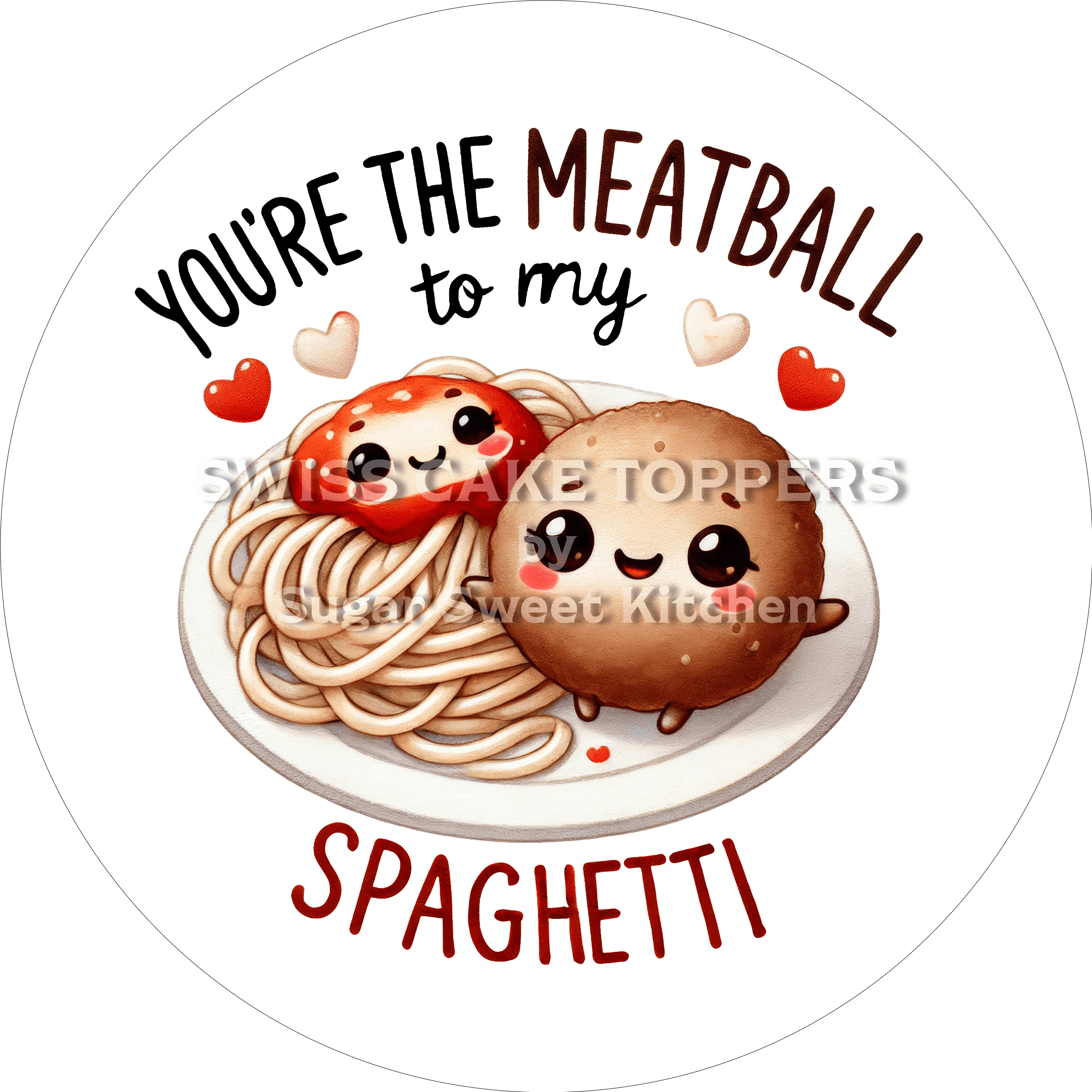 Zuckersüsser Valentins- Tortenaufleger LV14 - personalisierbar - Fondant- Torten- & Cupcakeaufleger Sugar Sweet Kitchen