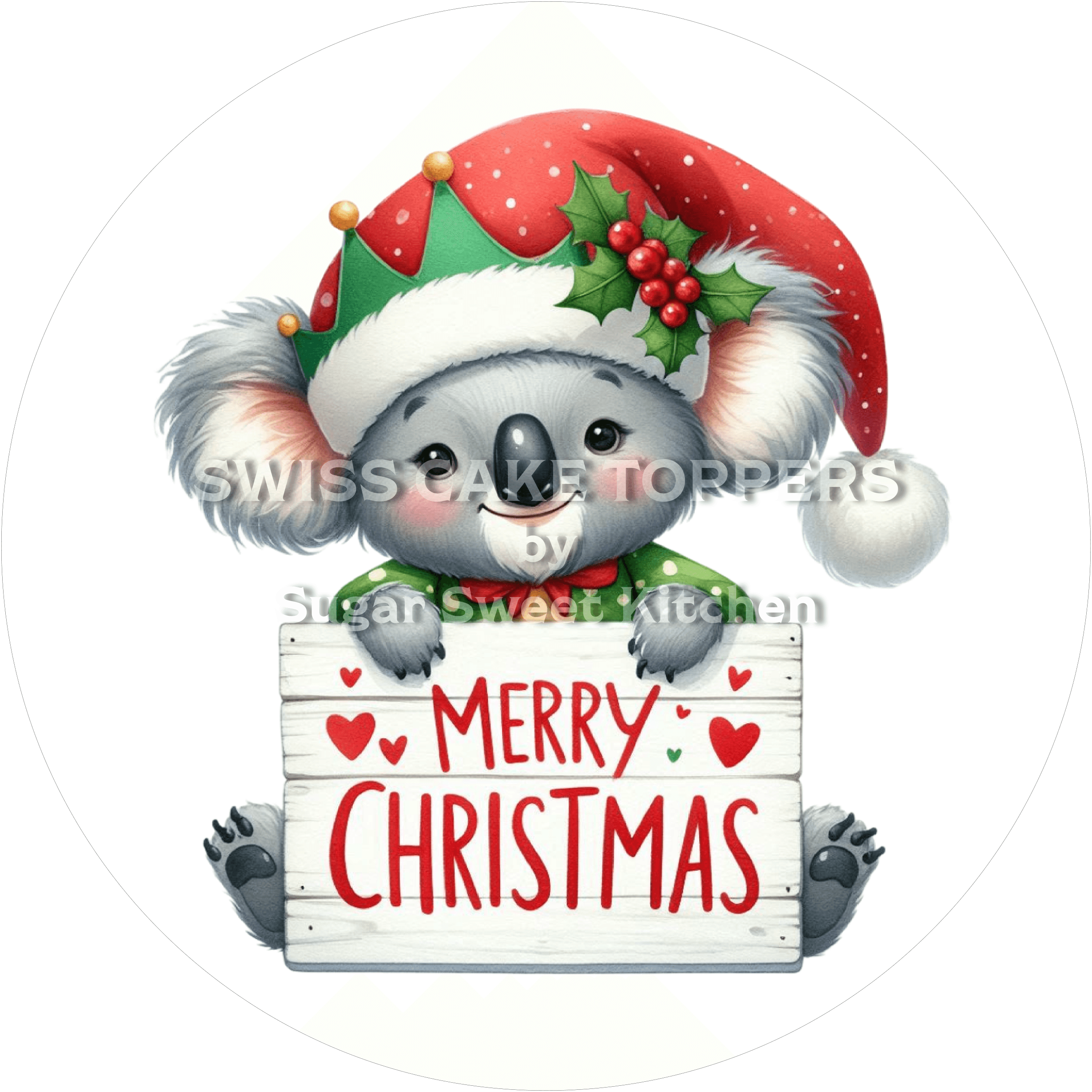 Zuckersüsser Weihnachts-Tortenaufleger9 - personalisierbar - Fondant- Torten- & Cupcakeaufleger Sugar Sweet Kitchen