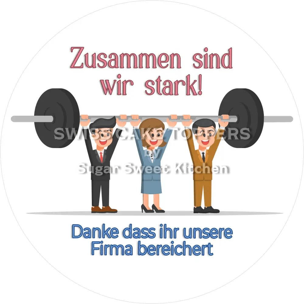 Zusammen sind wir stark-Tortenaufleger - Fondant- Torten- & Cupcakeaufleger Sugar Sweet Kitchen
