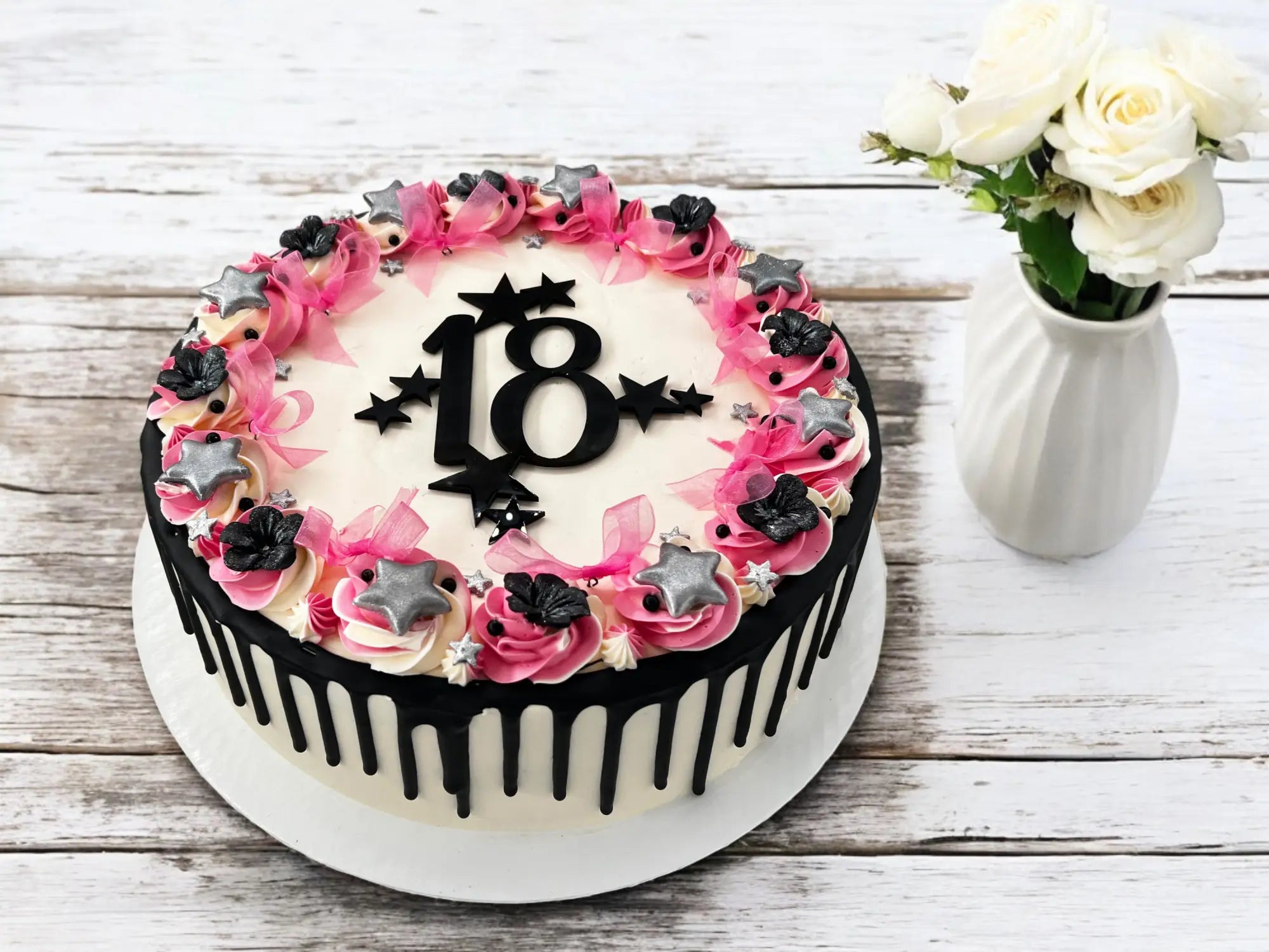 Geburtstagstorte in Black & Pink