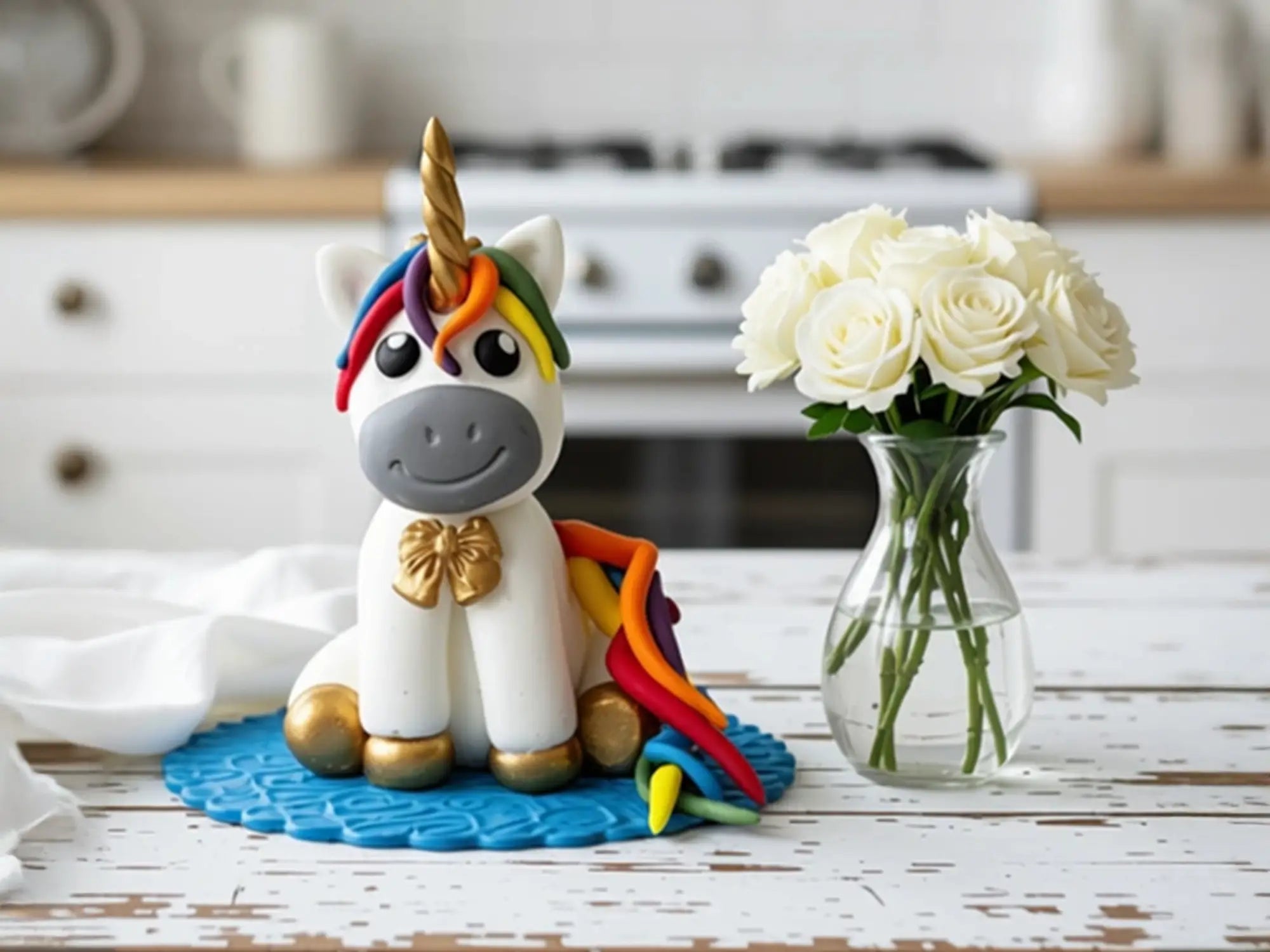 Handgemachte Einhorn-Tortendekoration