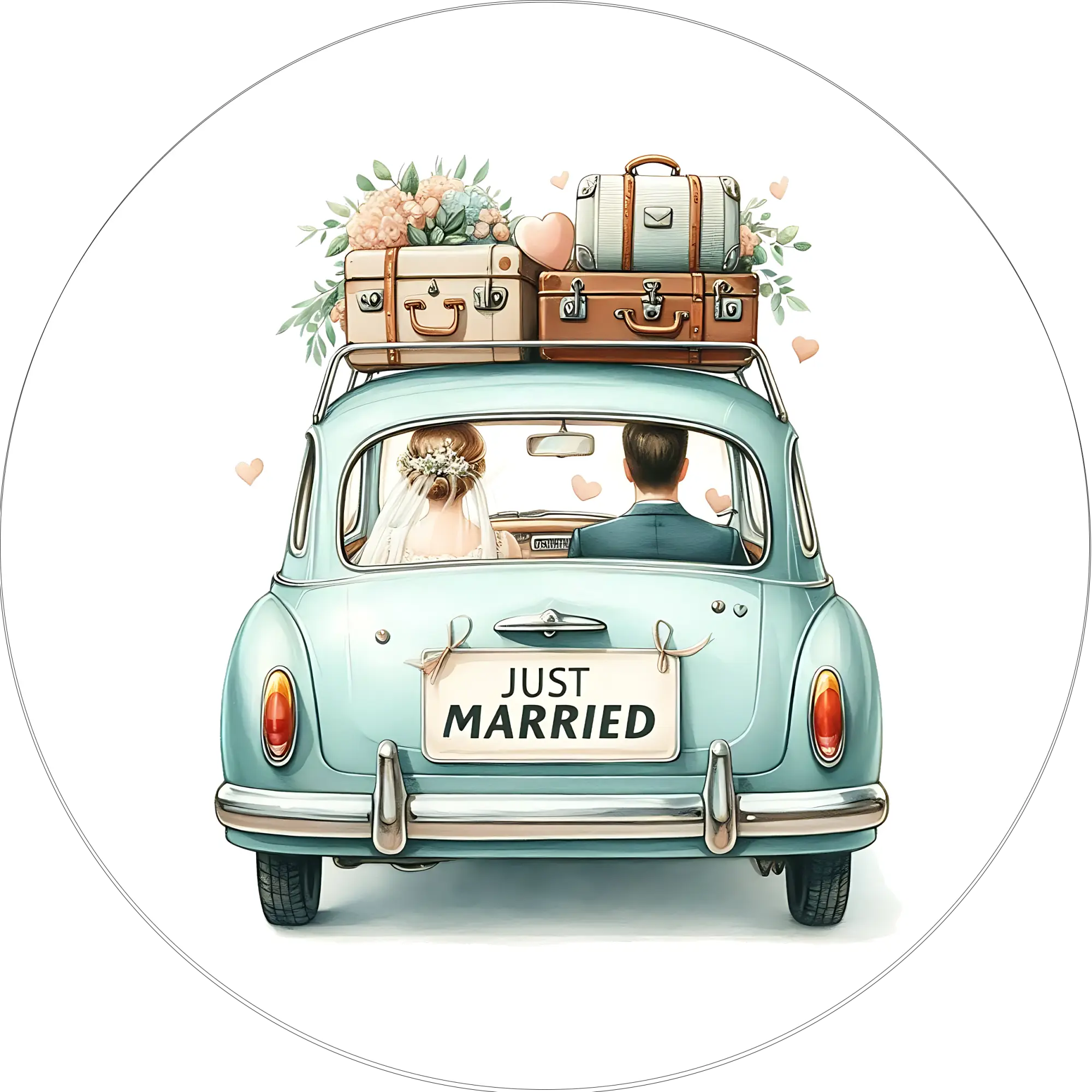 Just Married – Hochzeit Tortenaufleger