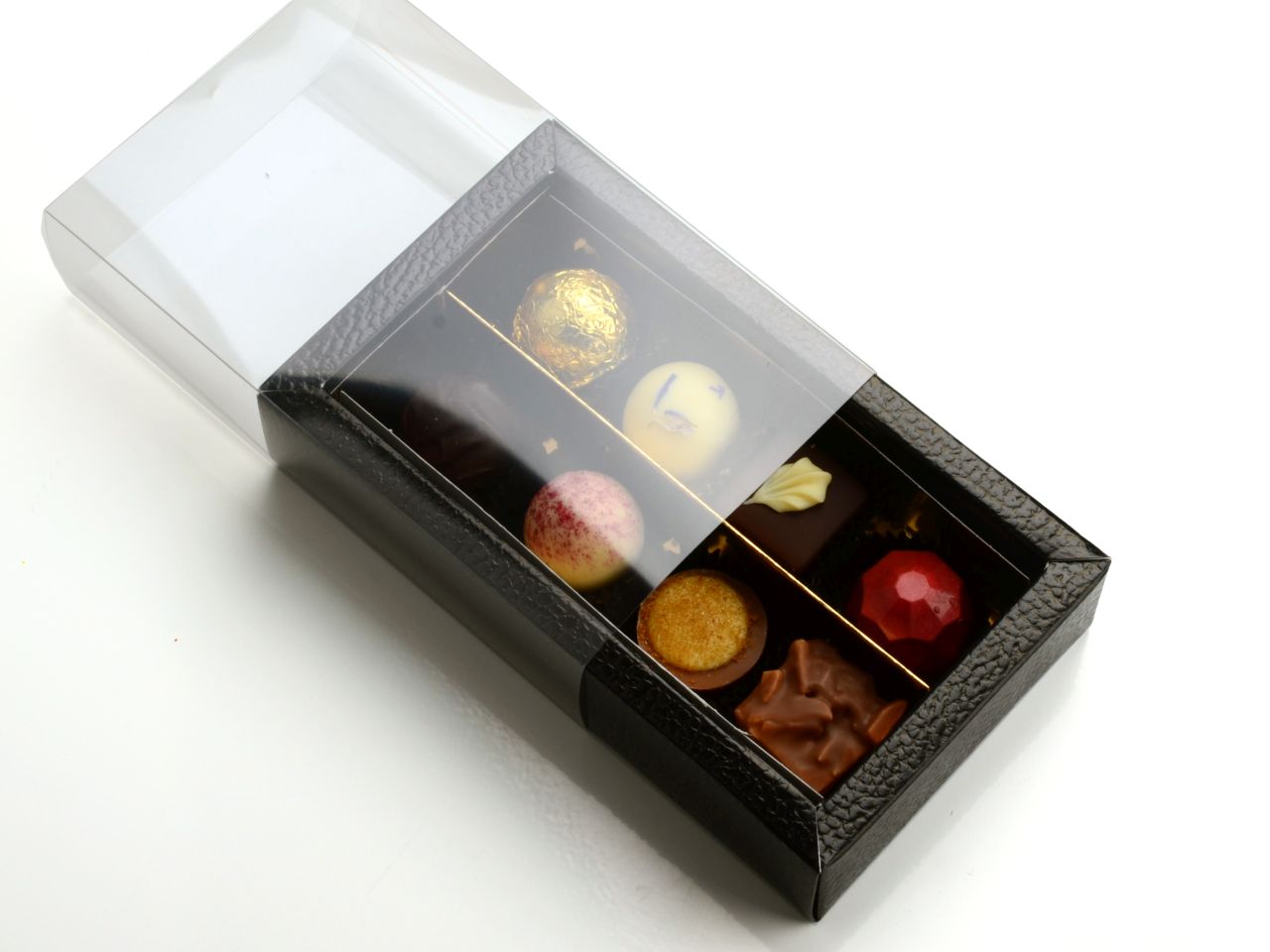 Pralinenbox für 8 Pralinen schwarz - Verpackungen Sugar Sweet Kitchen