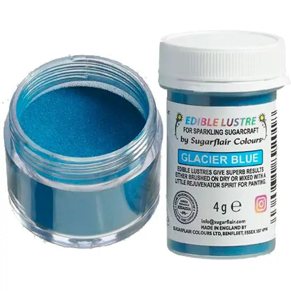 15 brillante Sugarflair Edible Lustre - Glanz-Puderfarben - Glacier Blue - Lebensmittelfarben Sugar Sweet Kitchen