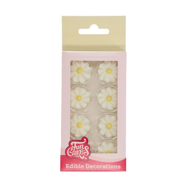 *SALE* FunCakes weisse Gänseblümchen / 16Stk - Zuckerdekorationen Sugar Sweet Kitchen
