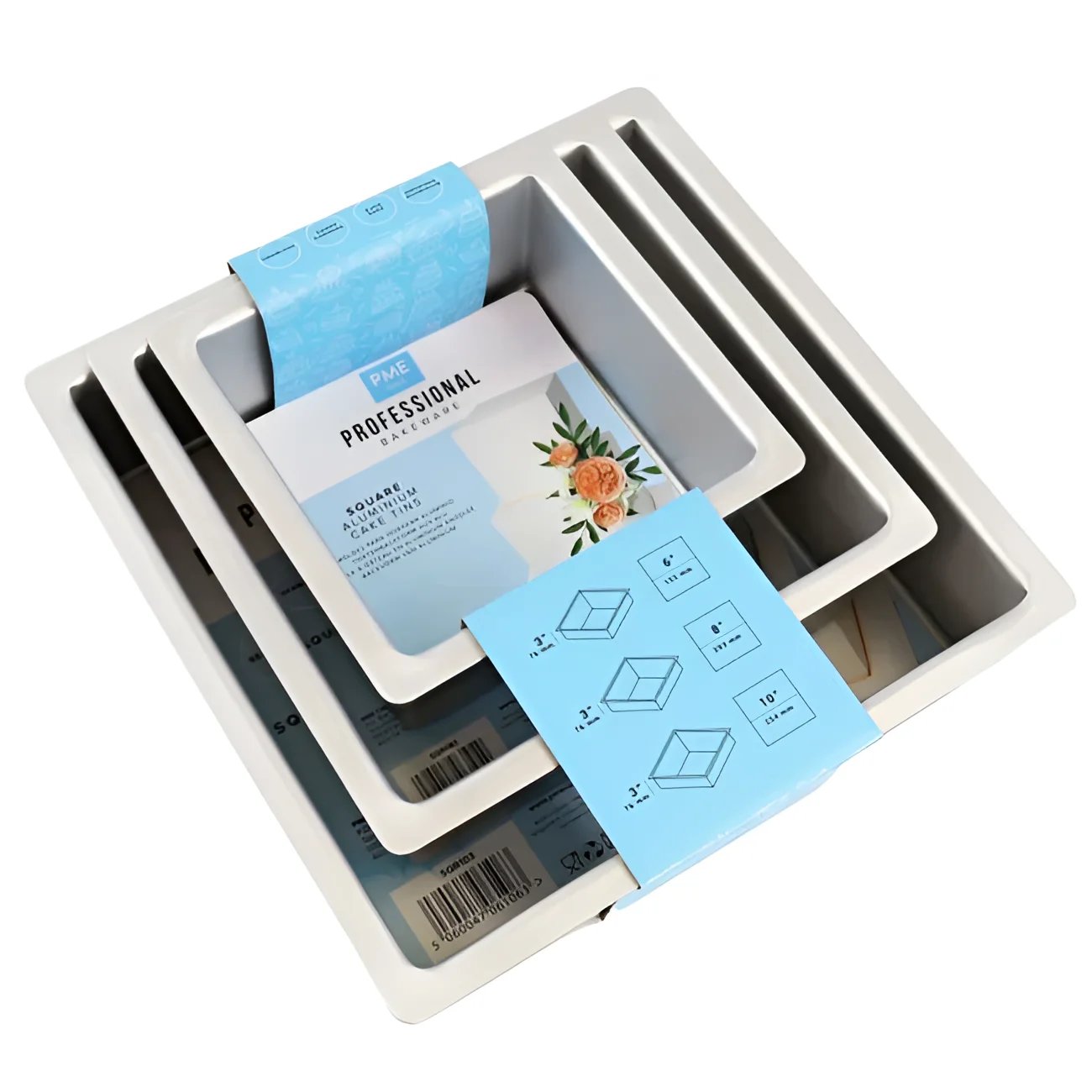 PME Backformen-Set extra hoch Quadrat / 3Stk - Backformen Sugar Sweet Kitchen