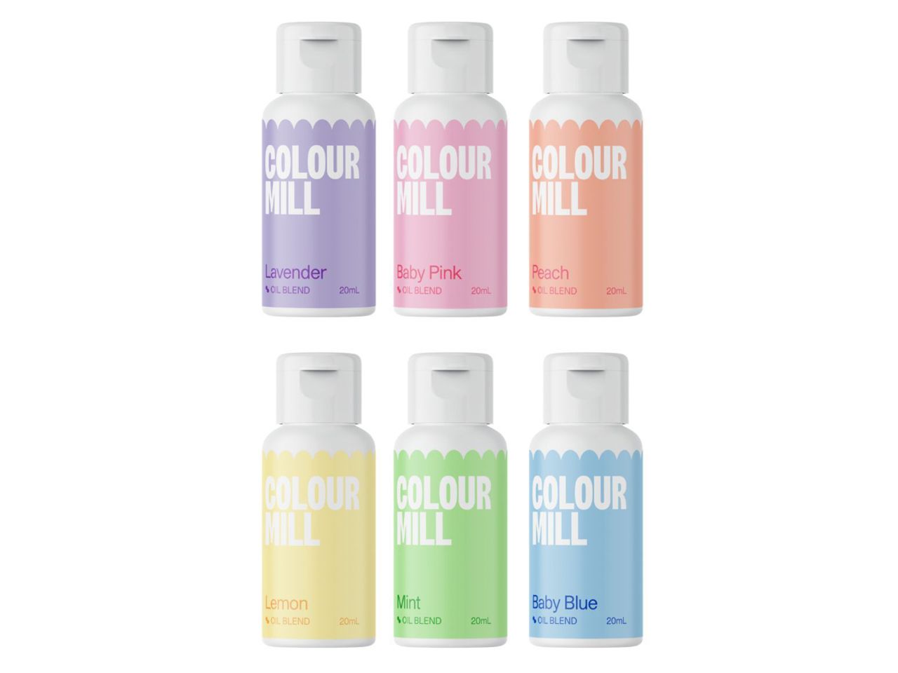 Colour Mill Oil Blend Pastel-Set / 6 Stk. - Lebensmittelfarben Sugar Sweet Kitchen