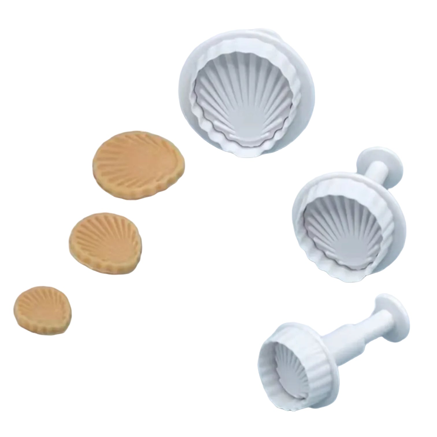 Fondant Ausstecher Muscheln / 3tlg. - Tortendekoration Sugar Sweet Kitchen