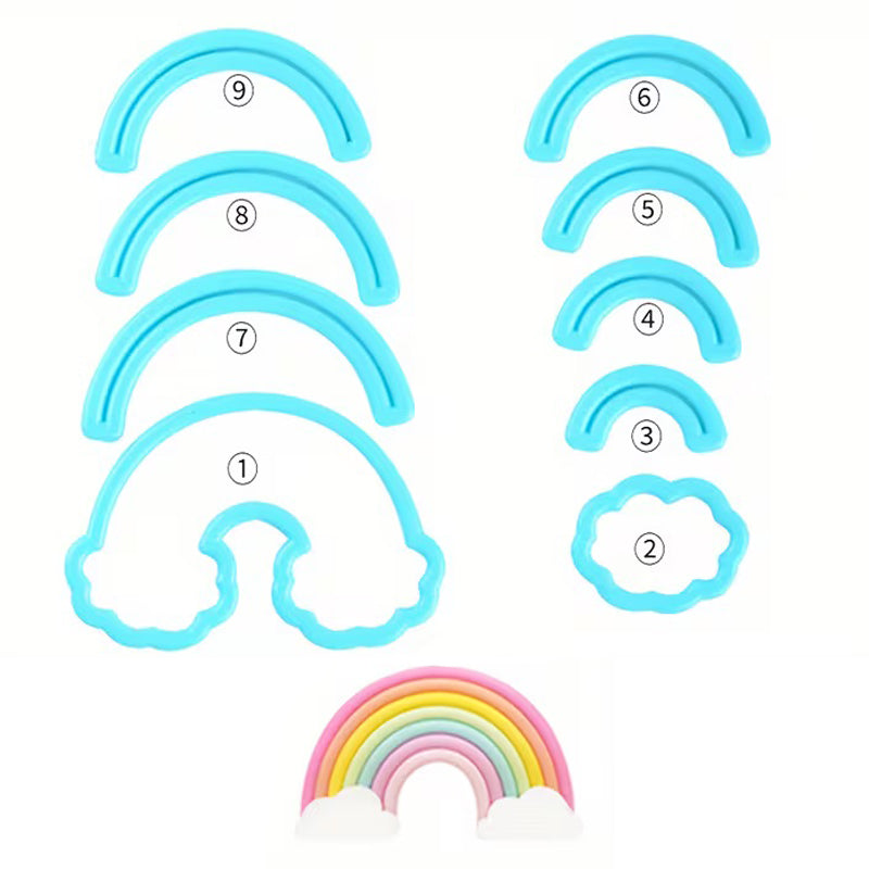 Fondant Ausstecher Regenbogen / 9tlg.