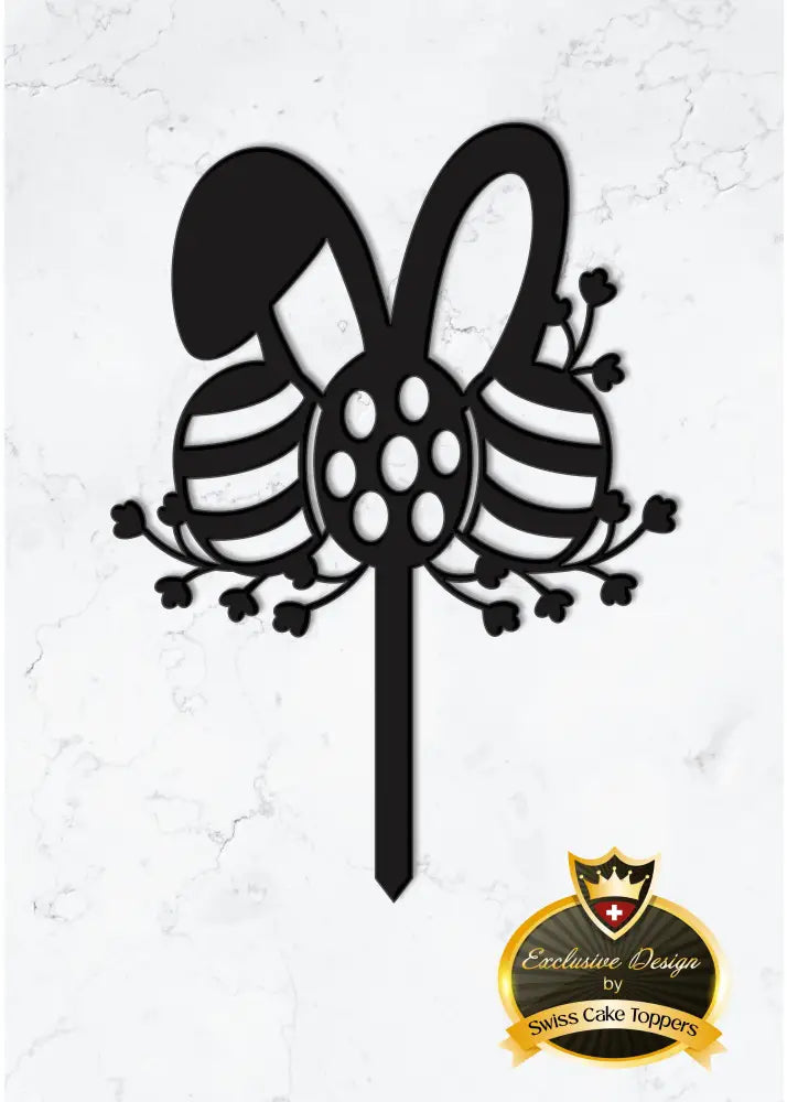 Cake Topper ’Ostern’ - Acryl Schwarz - Sugar Sweet Kitchen