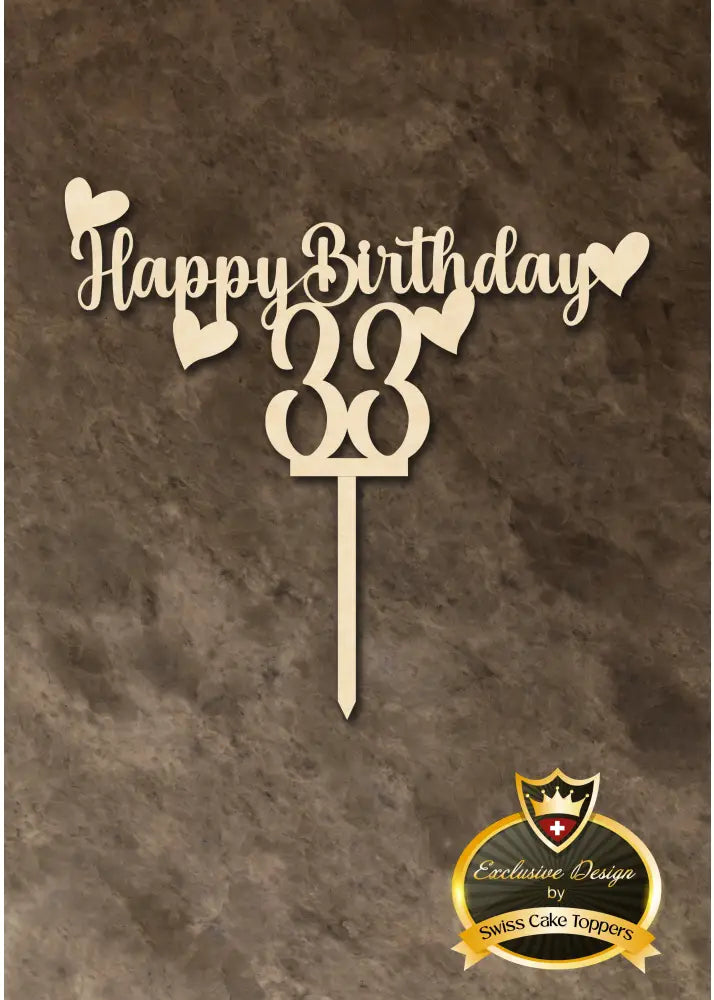 Cake Topper ’Happy Birthday’ mit Zahl - Holz - Sugar Sweet Kitchen