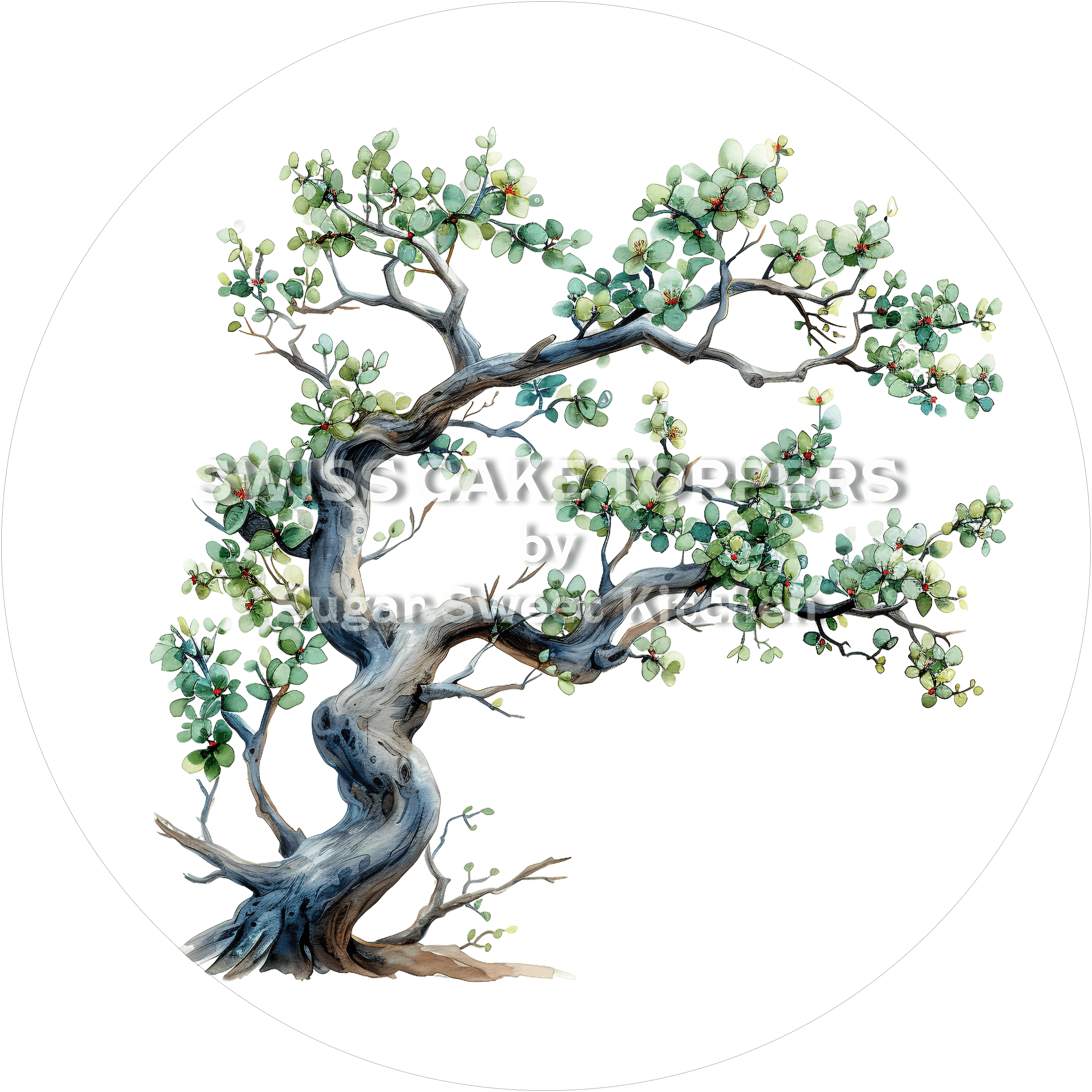Tortenaufleger Baum Natur 01 - essbar & personalisierbar - Fondant- Torten- Cupcakeaufleger Sugar Sweet Kitchen