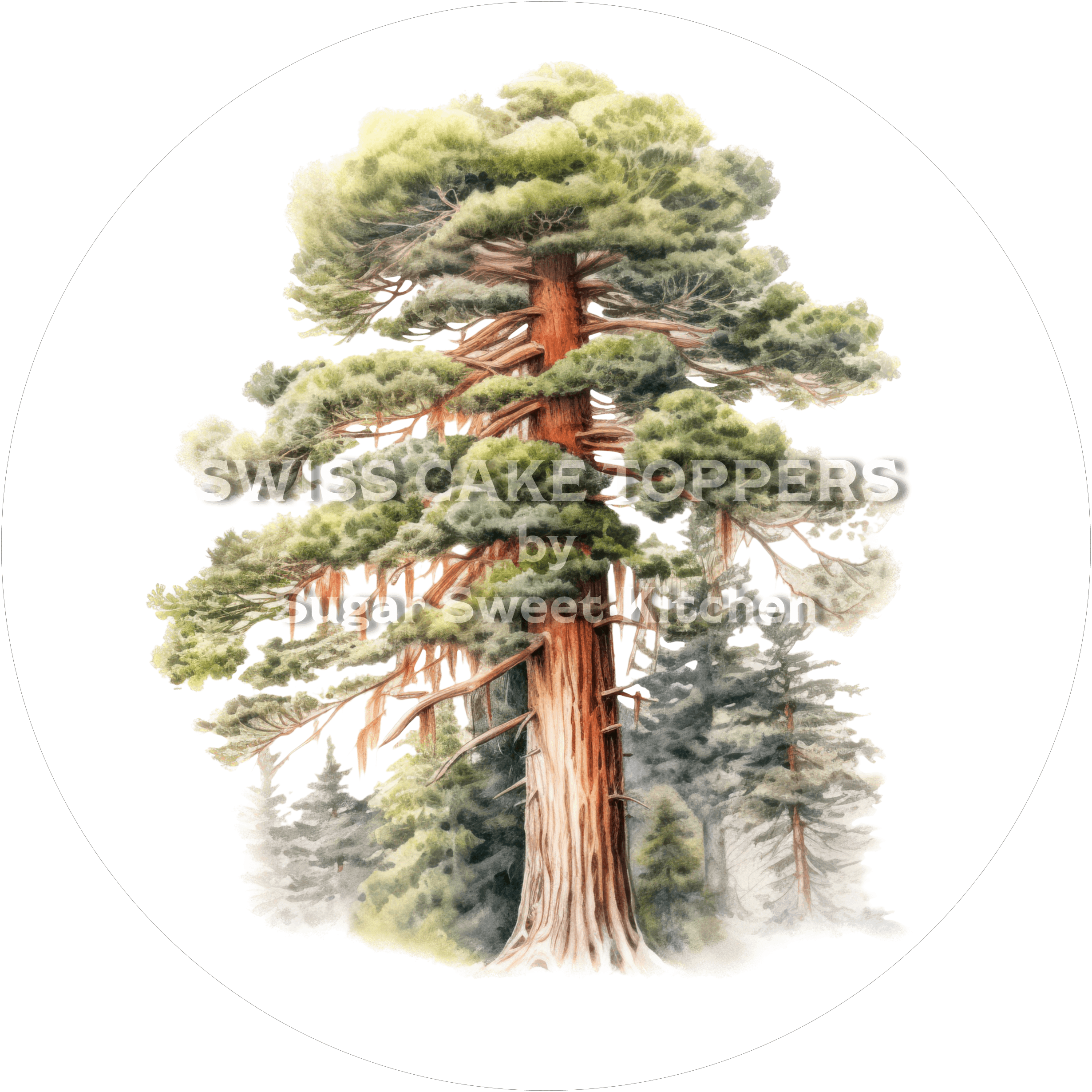 Tortenaufleger Baum Natur 02 - essbar & personalisierbar - Fondant- Torten- Cupcakeaufleger Sugar Sweet Kitchen
