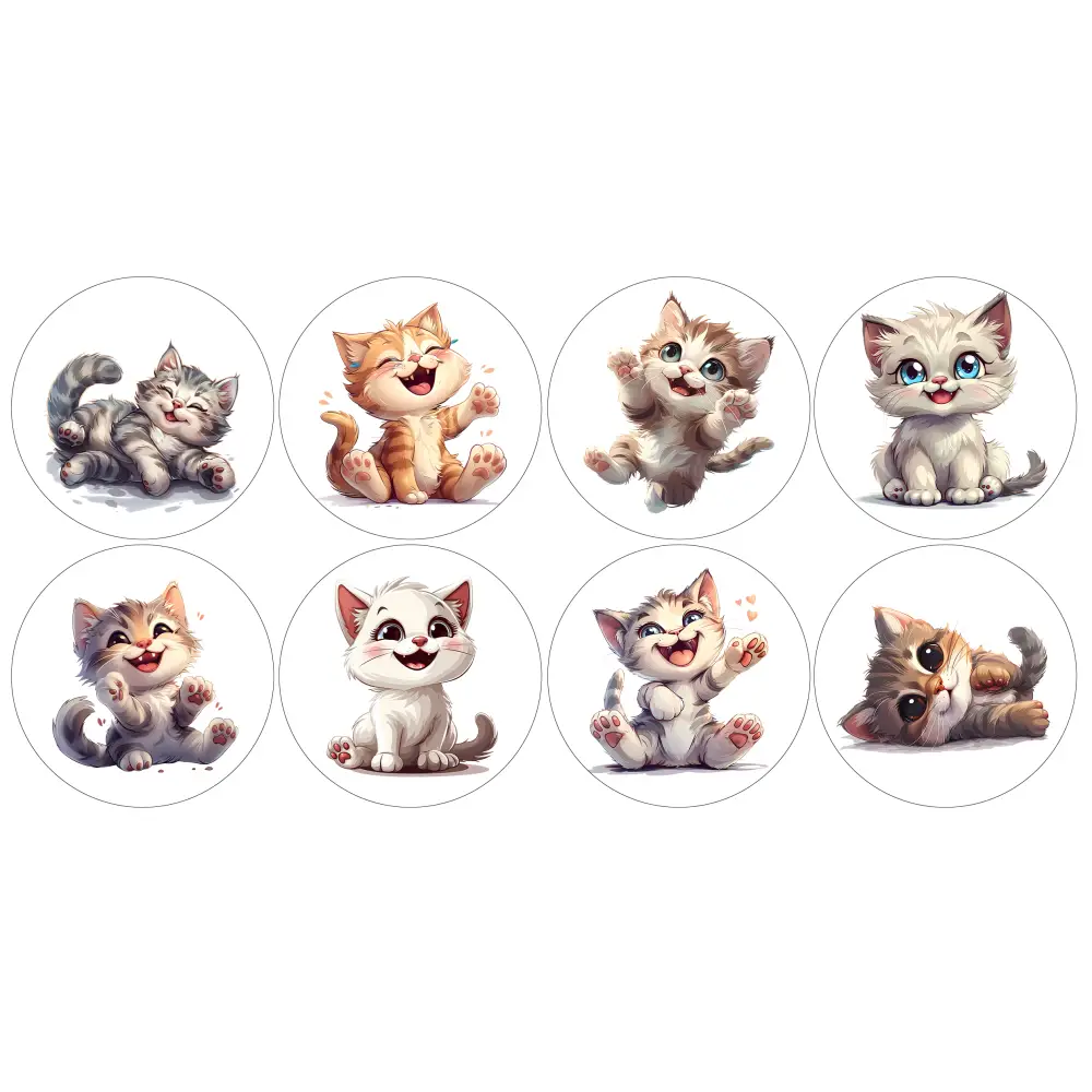Süsse Katzen-Cupcakes- & Dessertaufleger1 - personalisierbar - Fondant- Torten- Cupcakeaufleger Sugar Sweet Kitchen