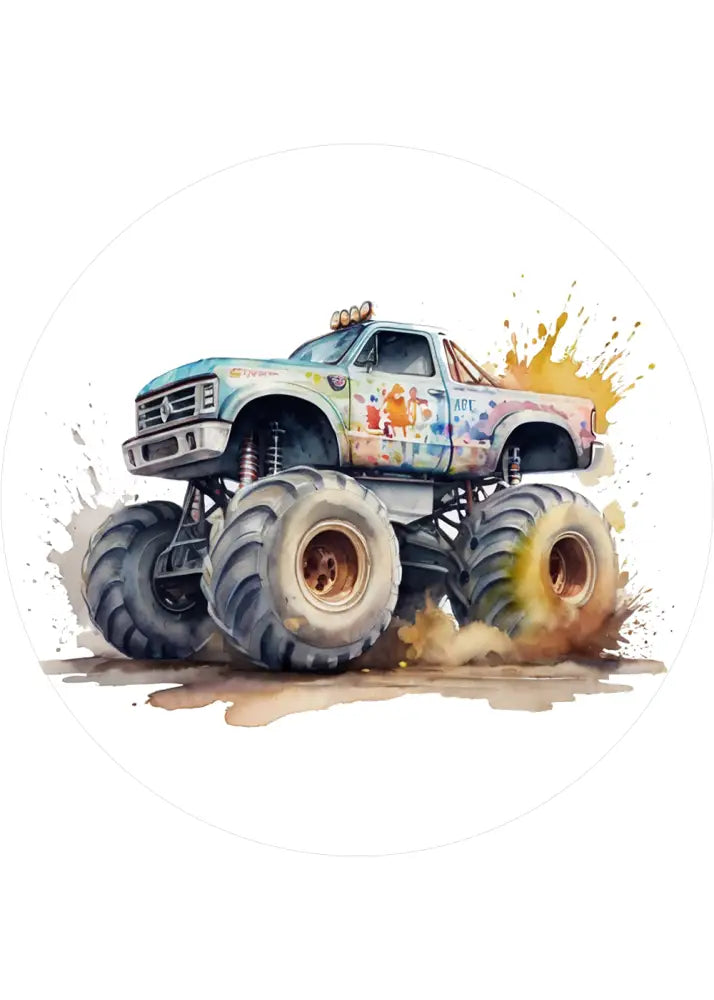 Monster Truck-Tortenaufleger13 - personalisierbar - Fondant- Torten- & Cupcakeaufleger Sugar Sweet Kitchen