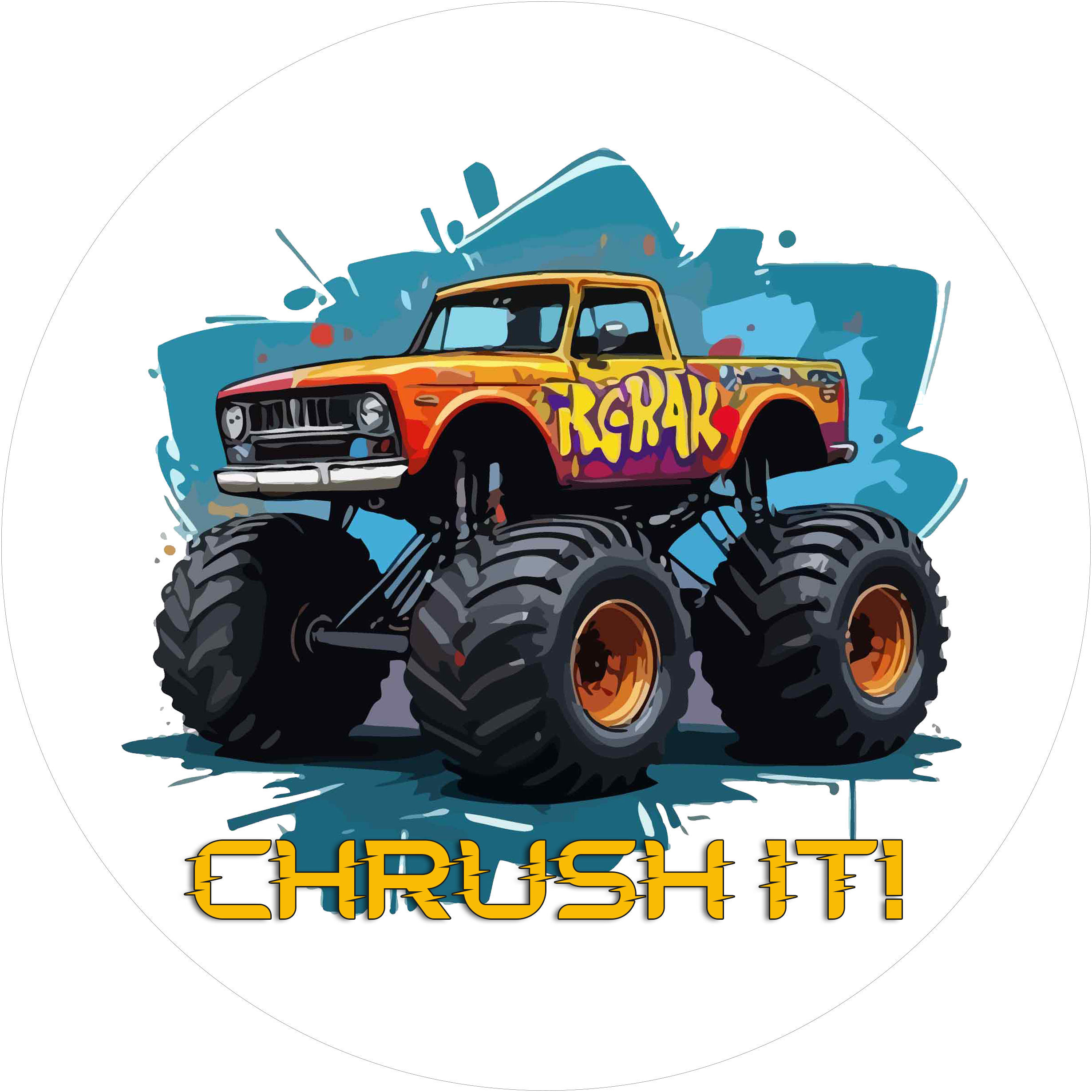 Toller Monster Truck-Tortenaufleger8 - personalisierbar - Fondant- Torten- & Cupcakeaufleger Sugar Sweet Kitchen