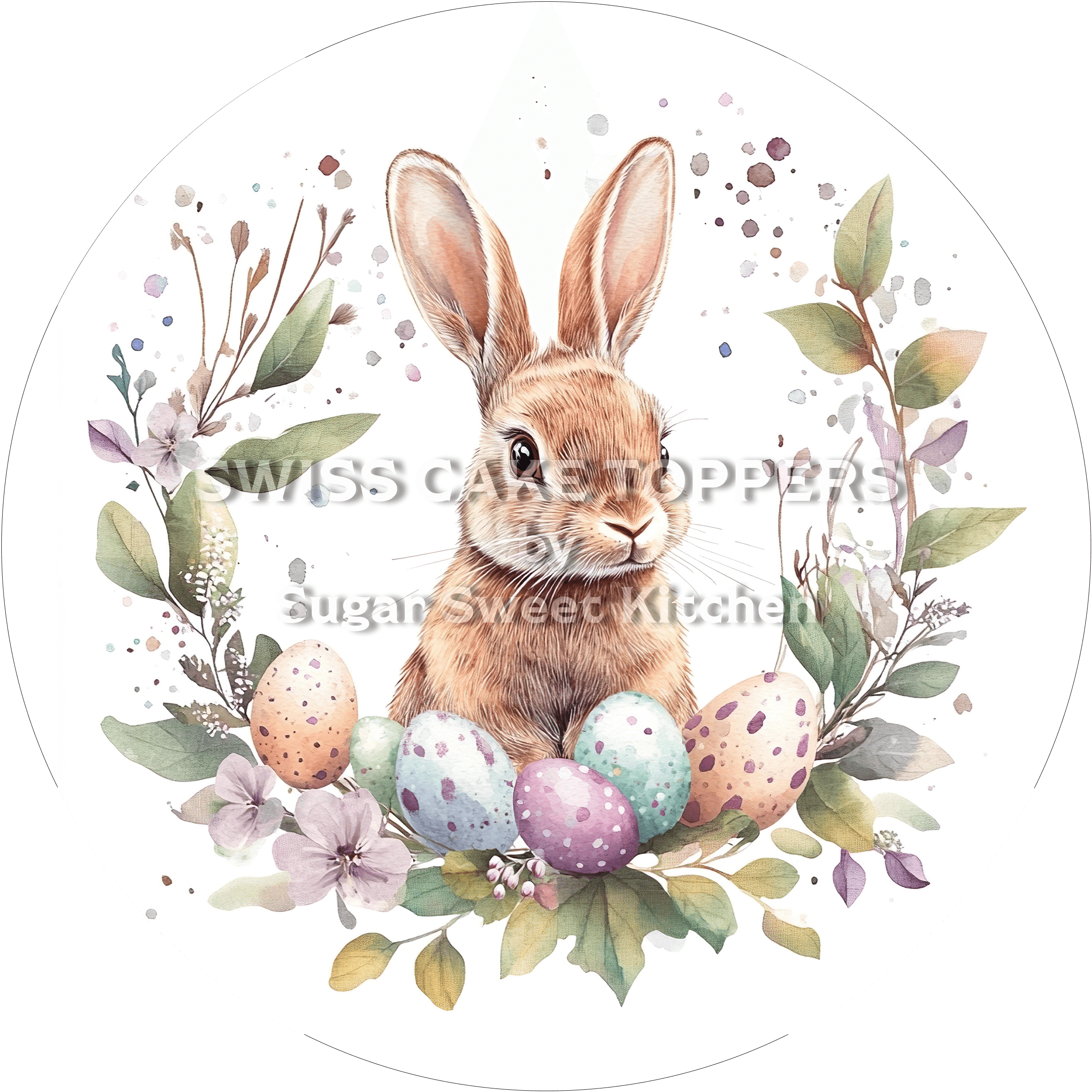 Wundervoller Oster-Tortenaufleger - personalisierbar - Fondant- Torten- & Cupcakeaufleger Sugar Sweet Kitchen