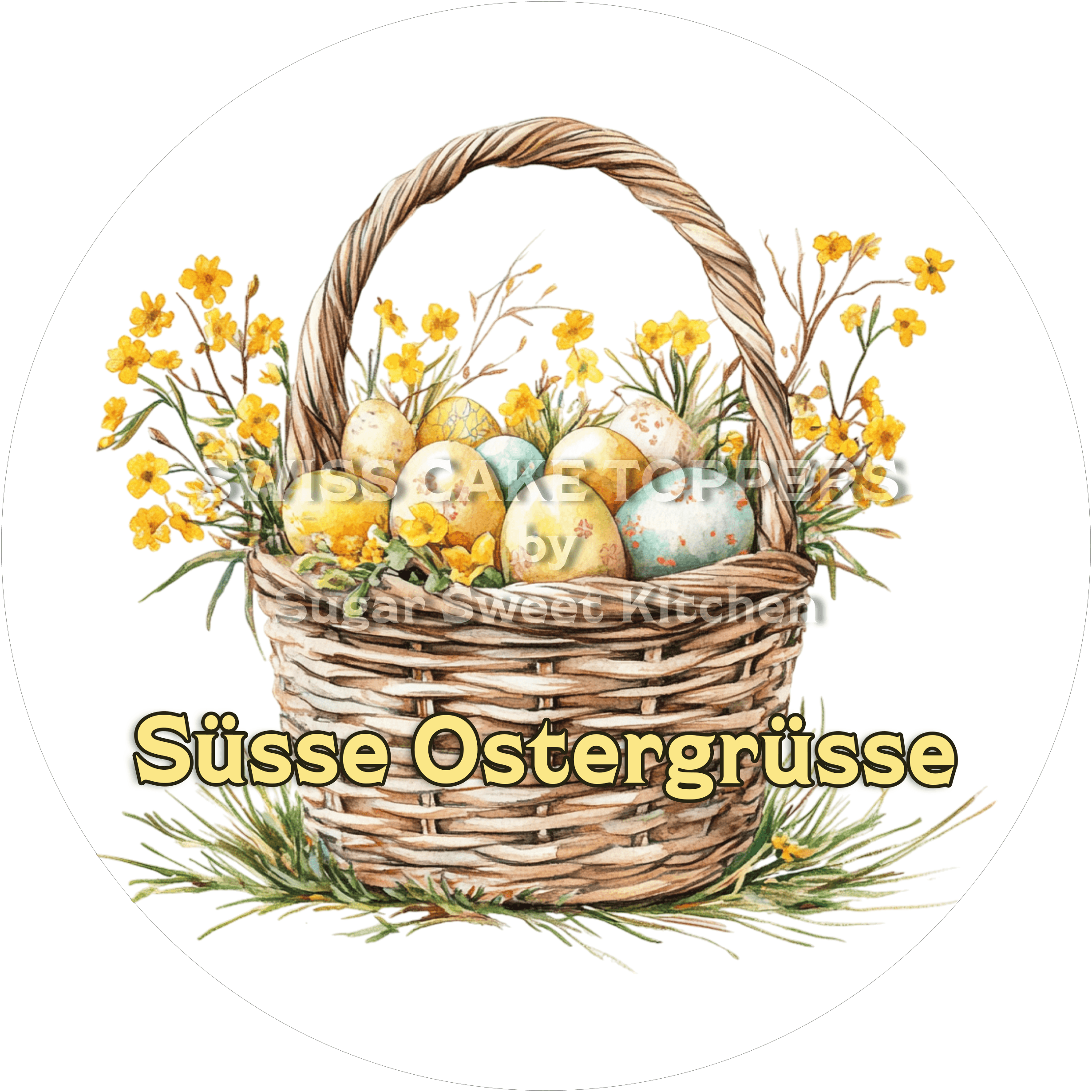 Grossartiger Oster-Tortenaufleger10 - personalisierbar - Fondant- Torten- & Cupcakeaufleger Sugar Sweet Kitchen