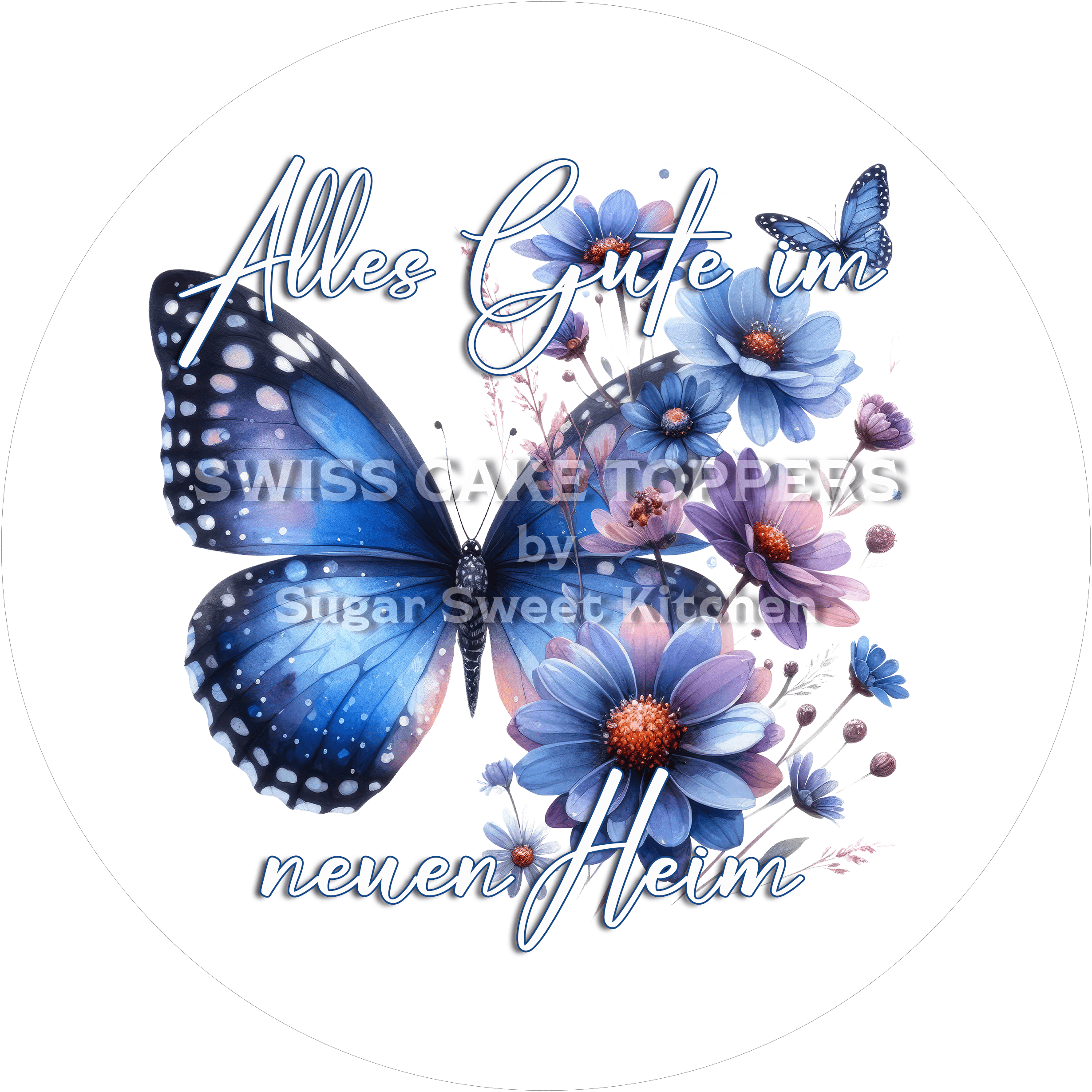 Besonderer Tortenaufleger zur Wohnungs-Einweihung - personalisierbar - Fondant- Torten- & Cupcakeaufleger Sugar Sweet